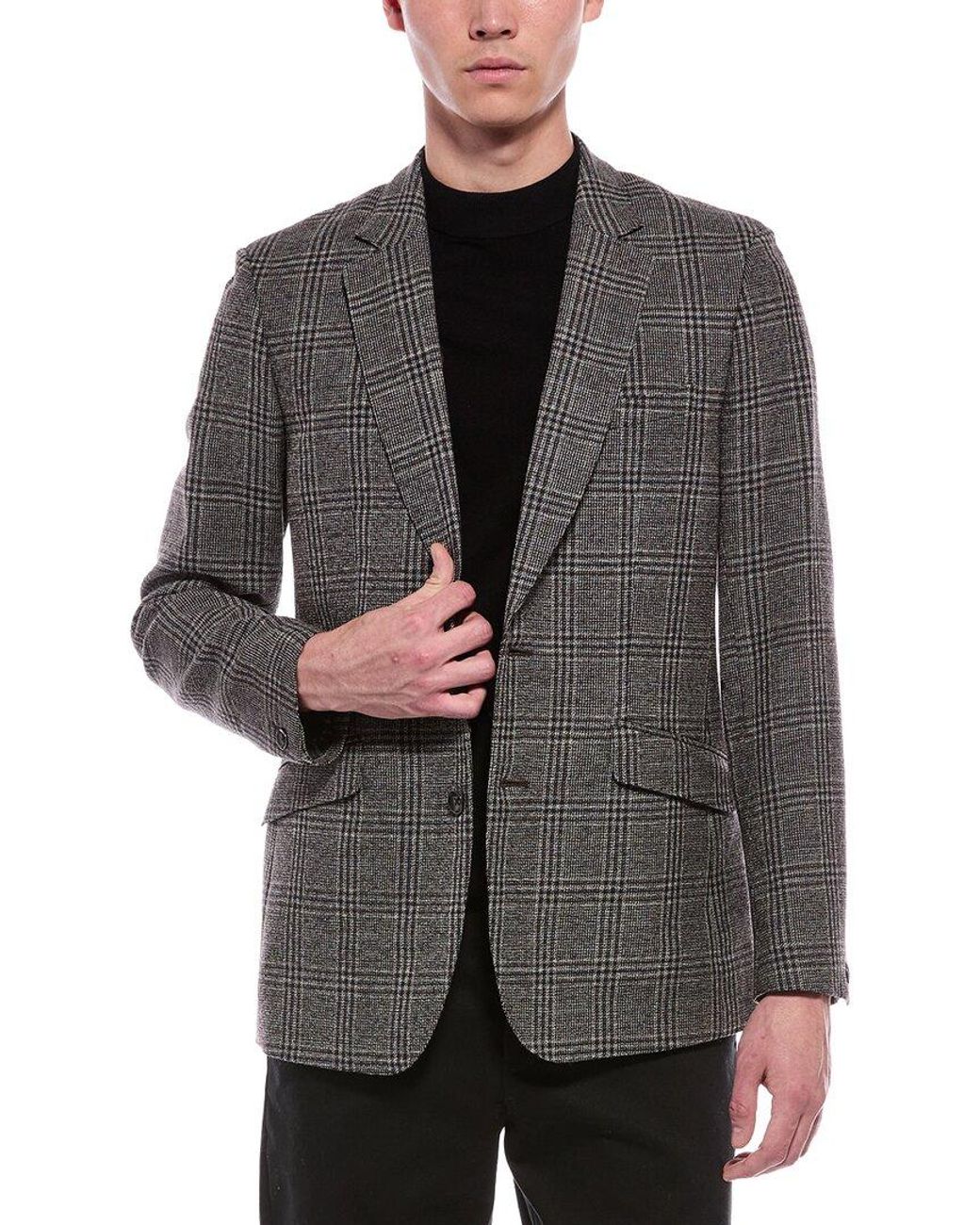 Rag & Bone Gray Butler Plaid Wool Blazer for men