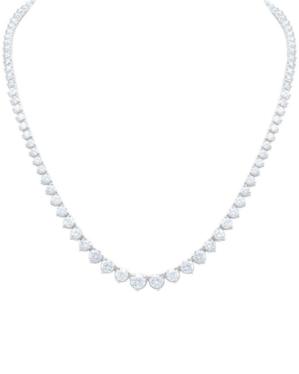 Diana M White Diana M. 14K 30.00 Ct. Tw. Lab-Grown Diamond Riviera Necklace
