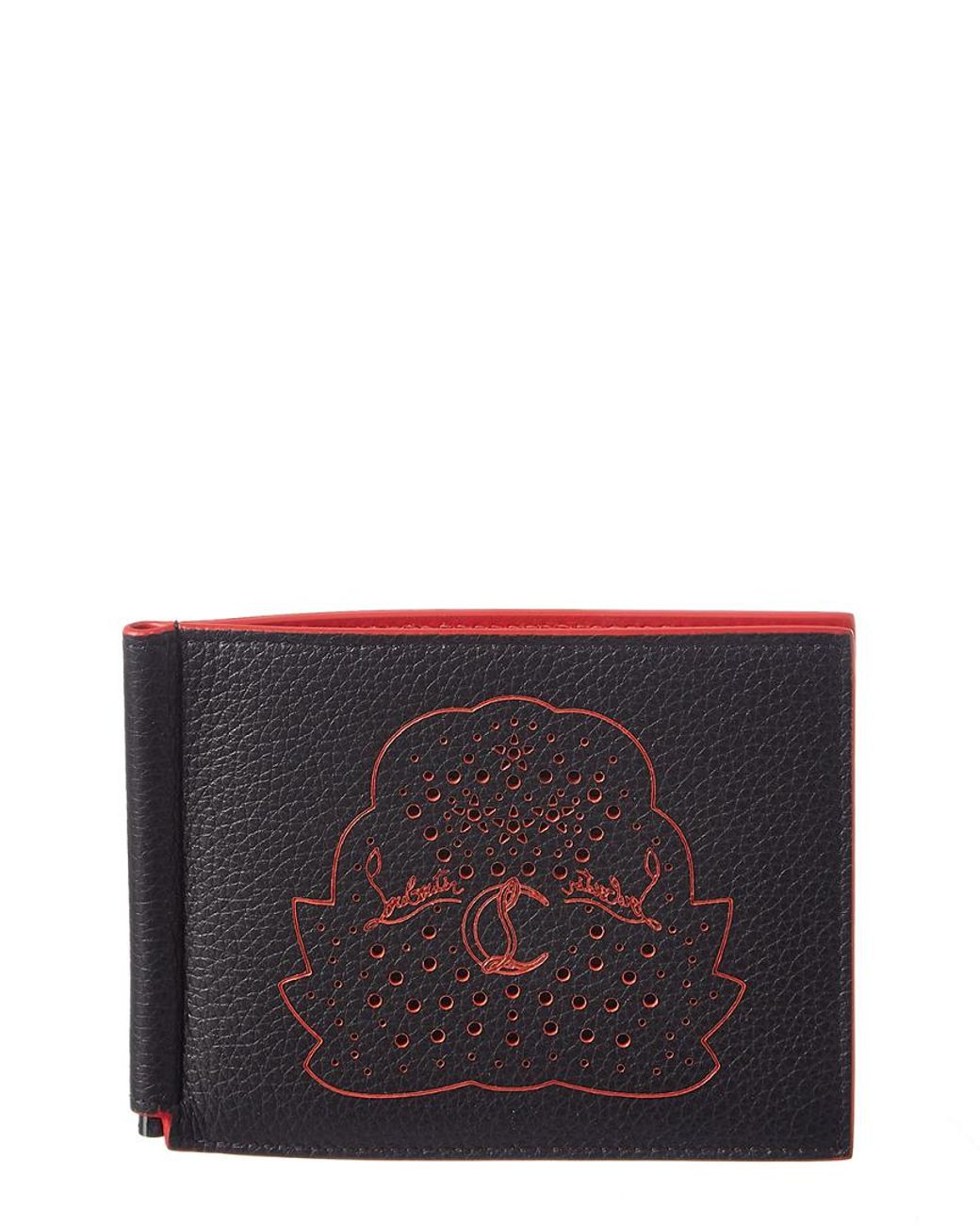 Christian Louboutin Clipsos Leather Bifold Wallet in Black for Men | Lyst