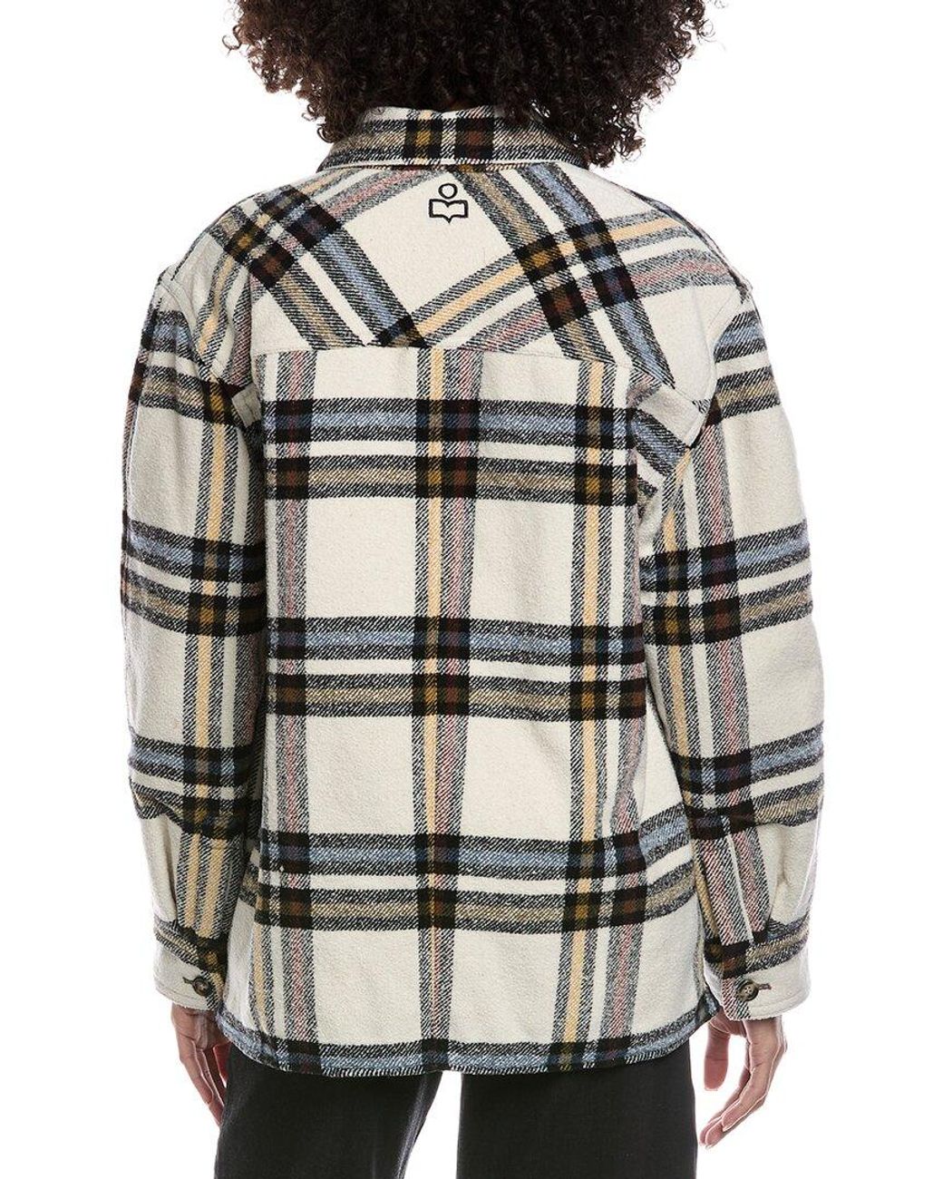 Isabel Marant Gray Isabel Marant Etoile Check Wool & Silk-Blend Overshirt