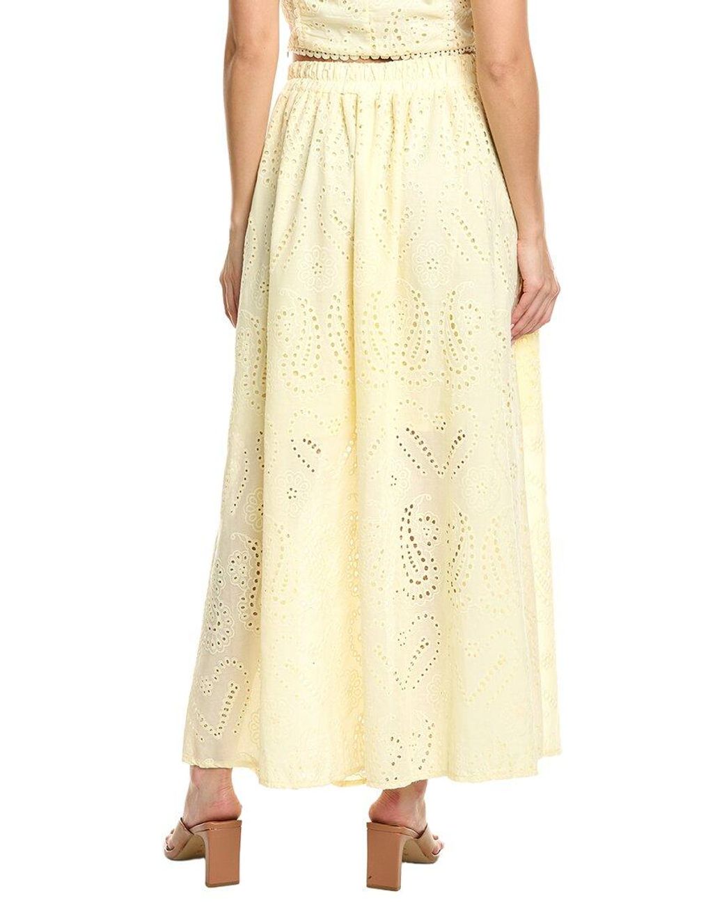 Estellina Yellow Embroidered Skirt