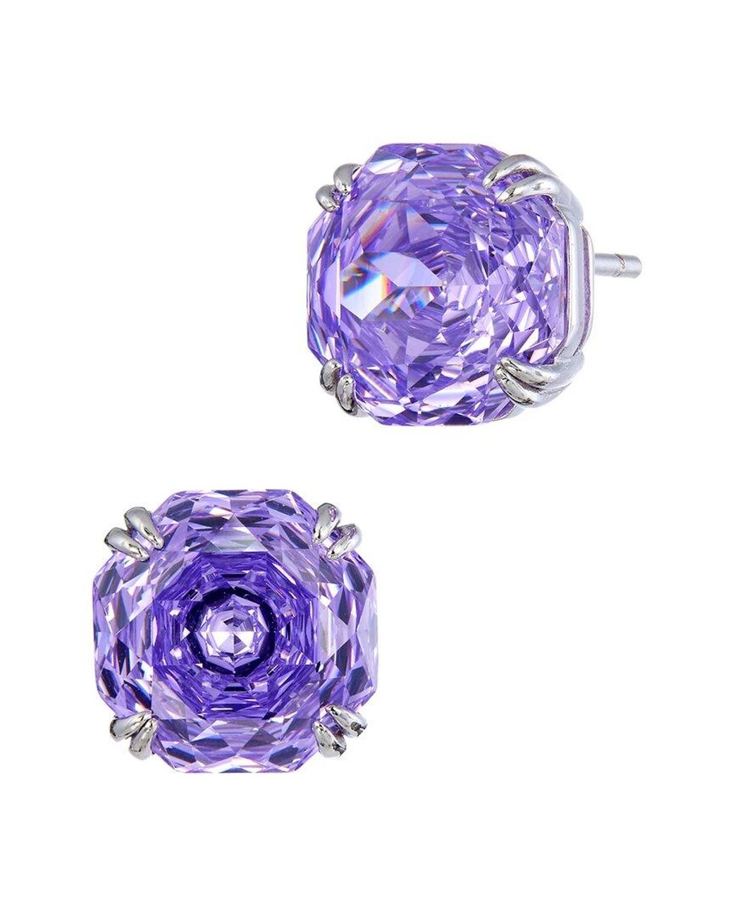 Savvy Cie Purple Cz Stud Earrings