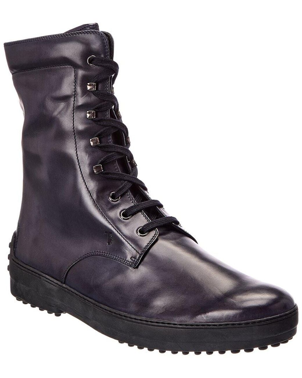 Tod's Purple Leather Boot for men