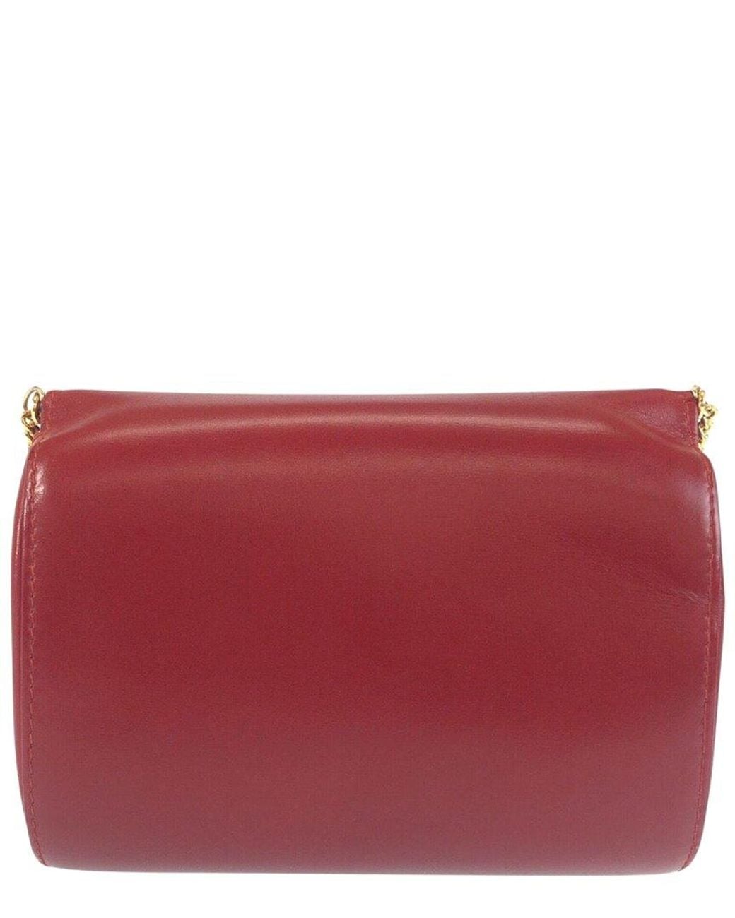 Gucci Red Calfskin Chain Shoulder Bag (authentic Pre-loved)