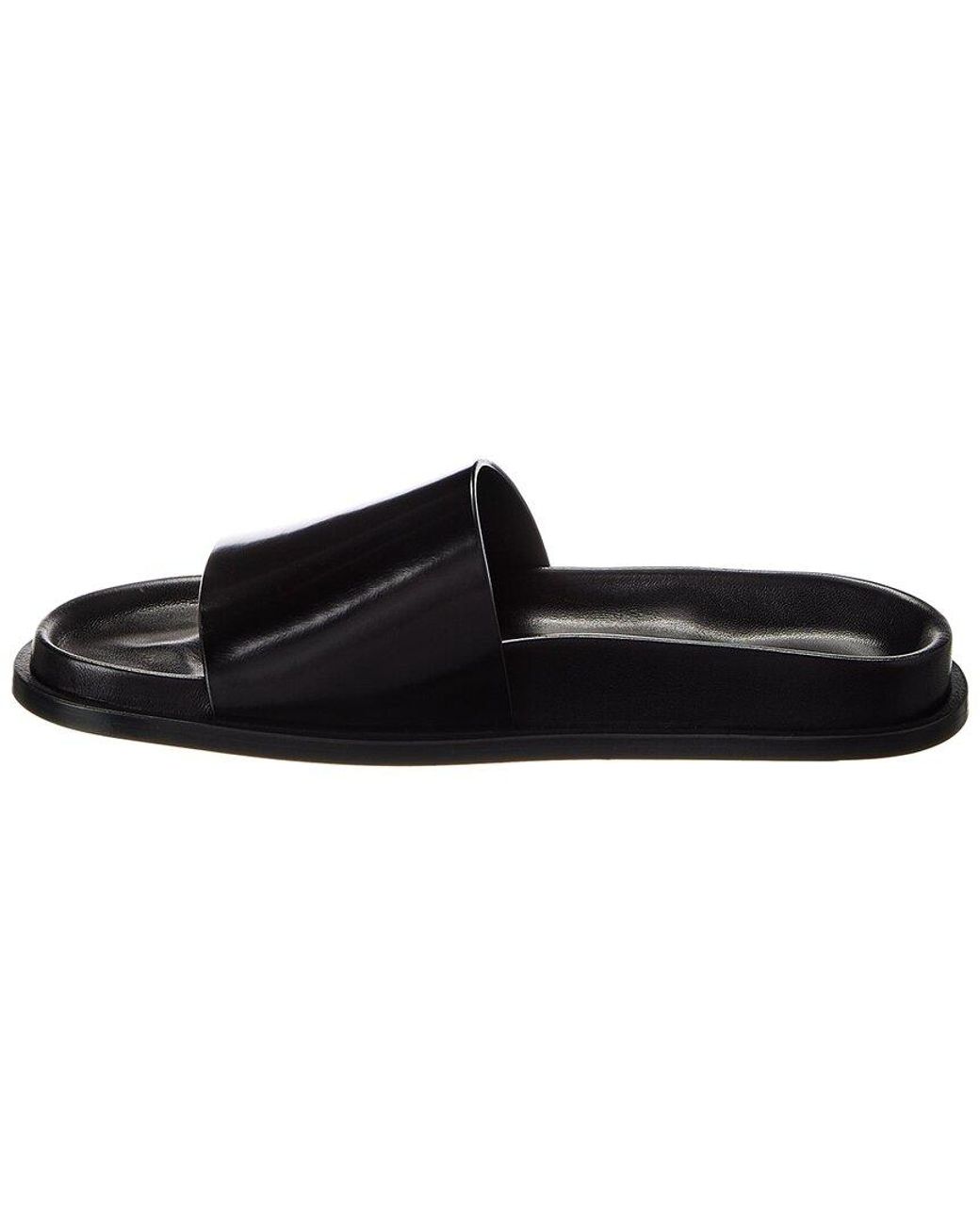 Saint Laurent Black Nichols Leather Slide