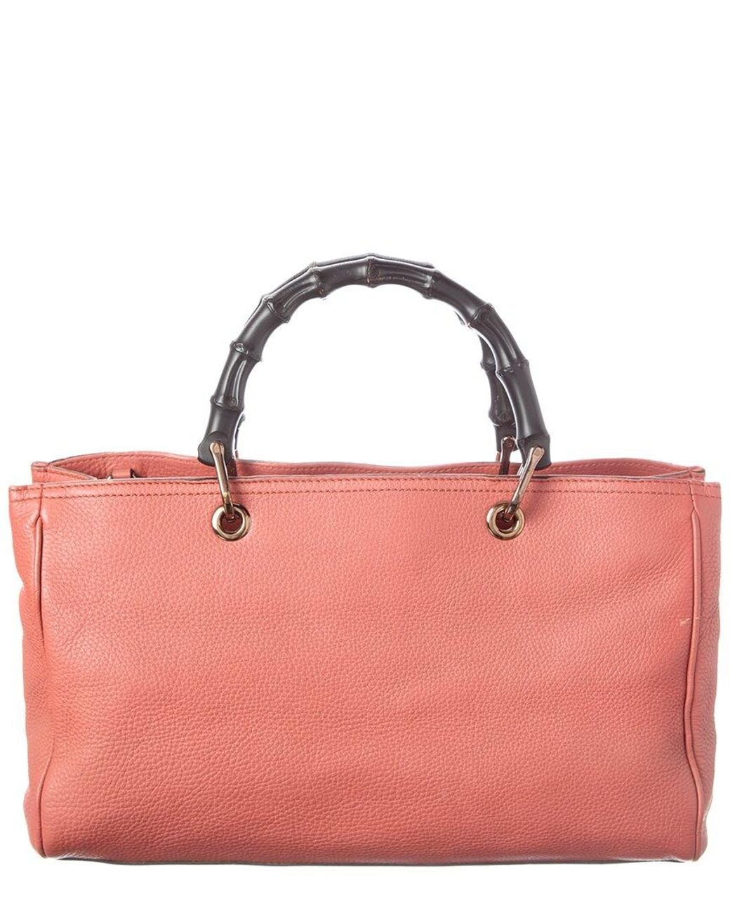 Gucci Pink Pebbled Calf Bamboo Shopper (Authentic Pre-Loved)