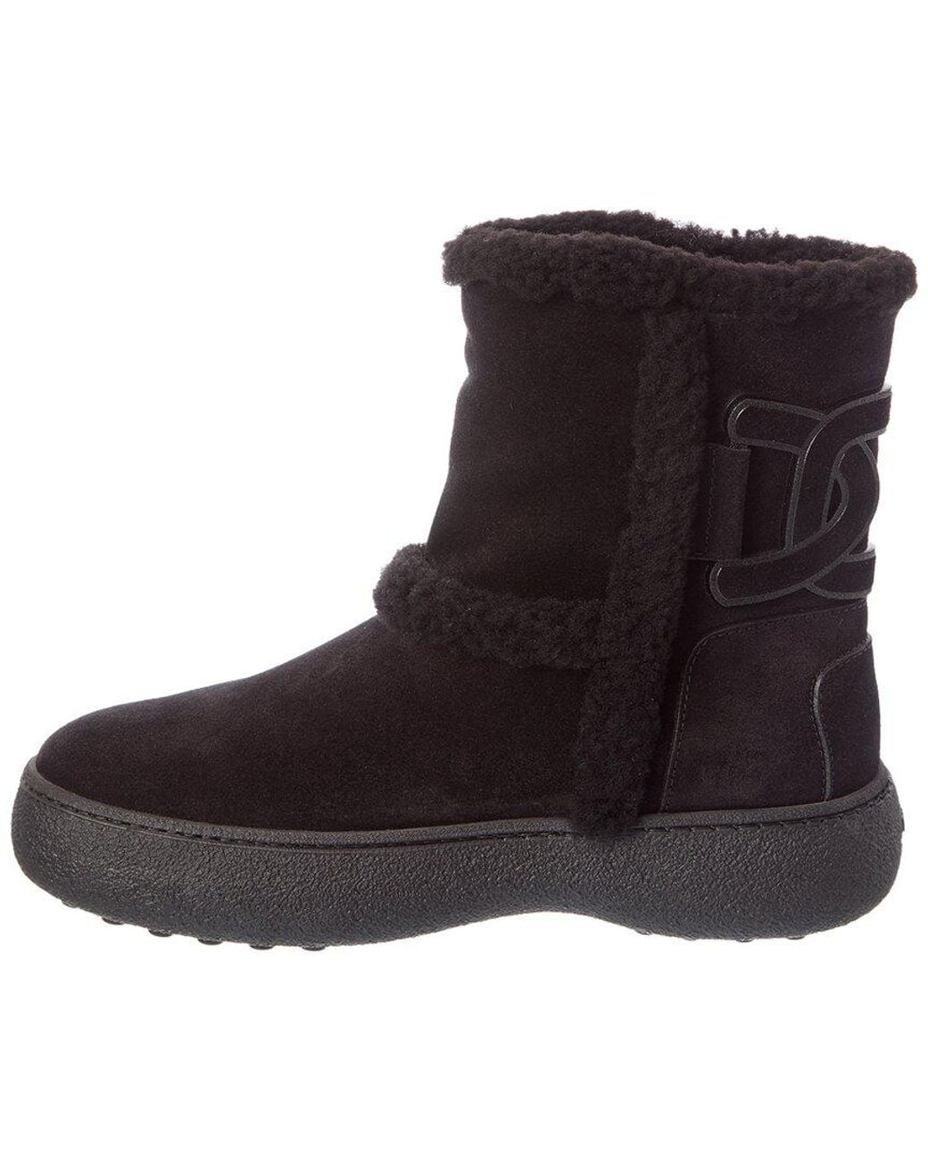 Tod's Brown Suede & Shearling Boot
