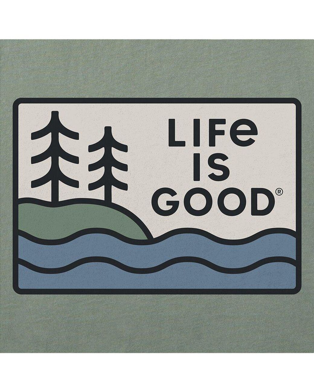 Life Is Good. Green Crusher Tee for men