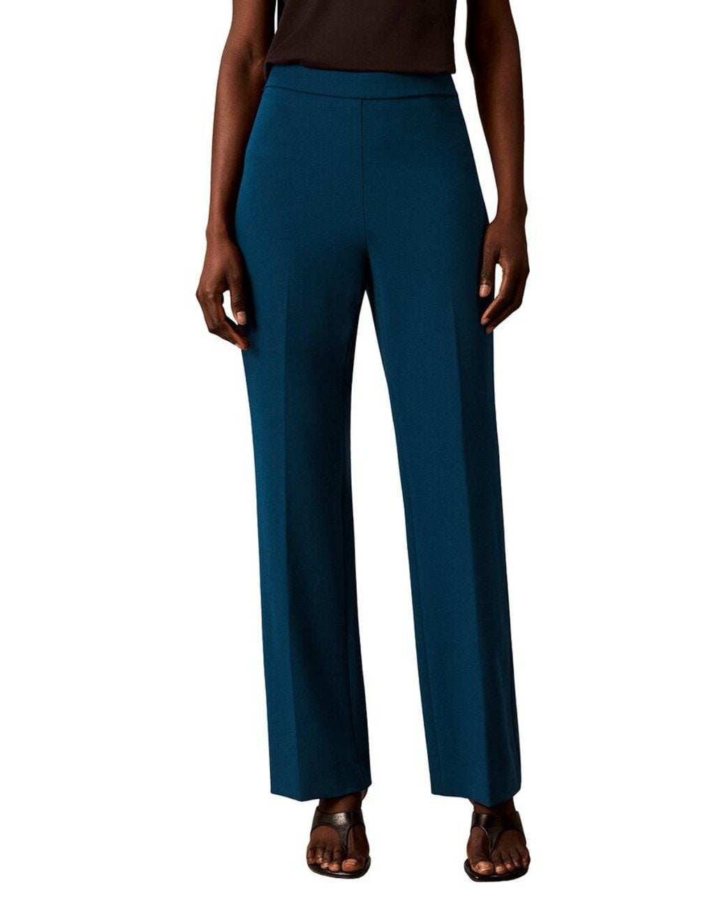 Calvin Klein Blue High Rise Pull On Boot Leg Pant