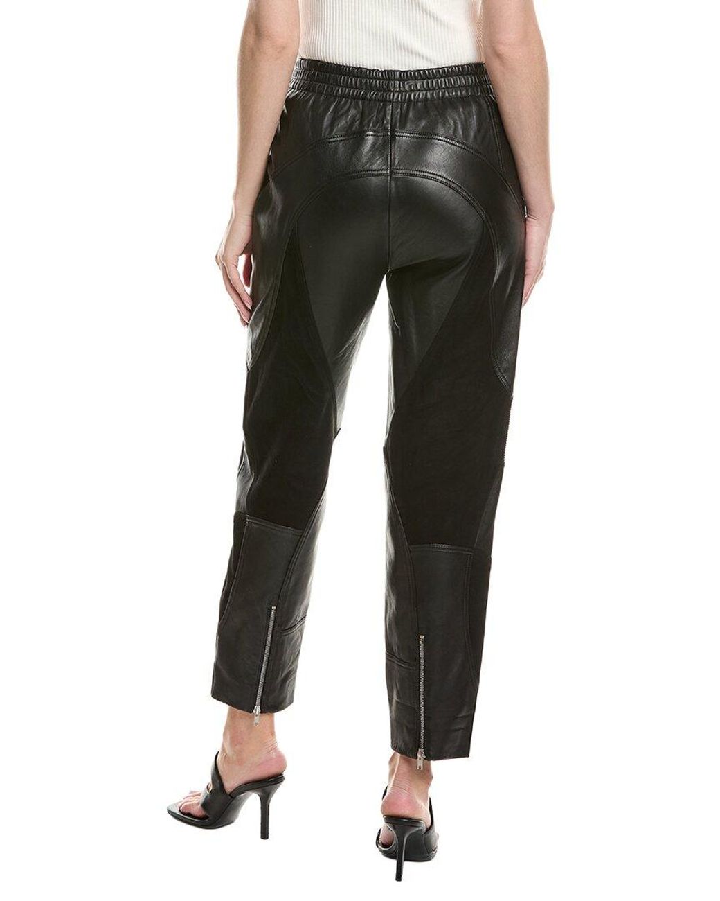 Helmut Lang Black Leather & Suede Bmx Pant