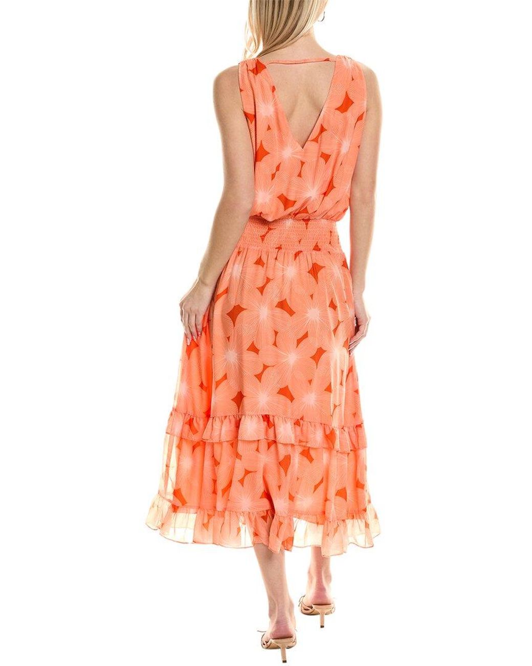 Ramy Brook Orange Dani Midi Dress