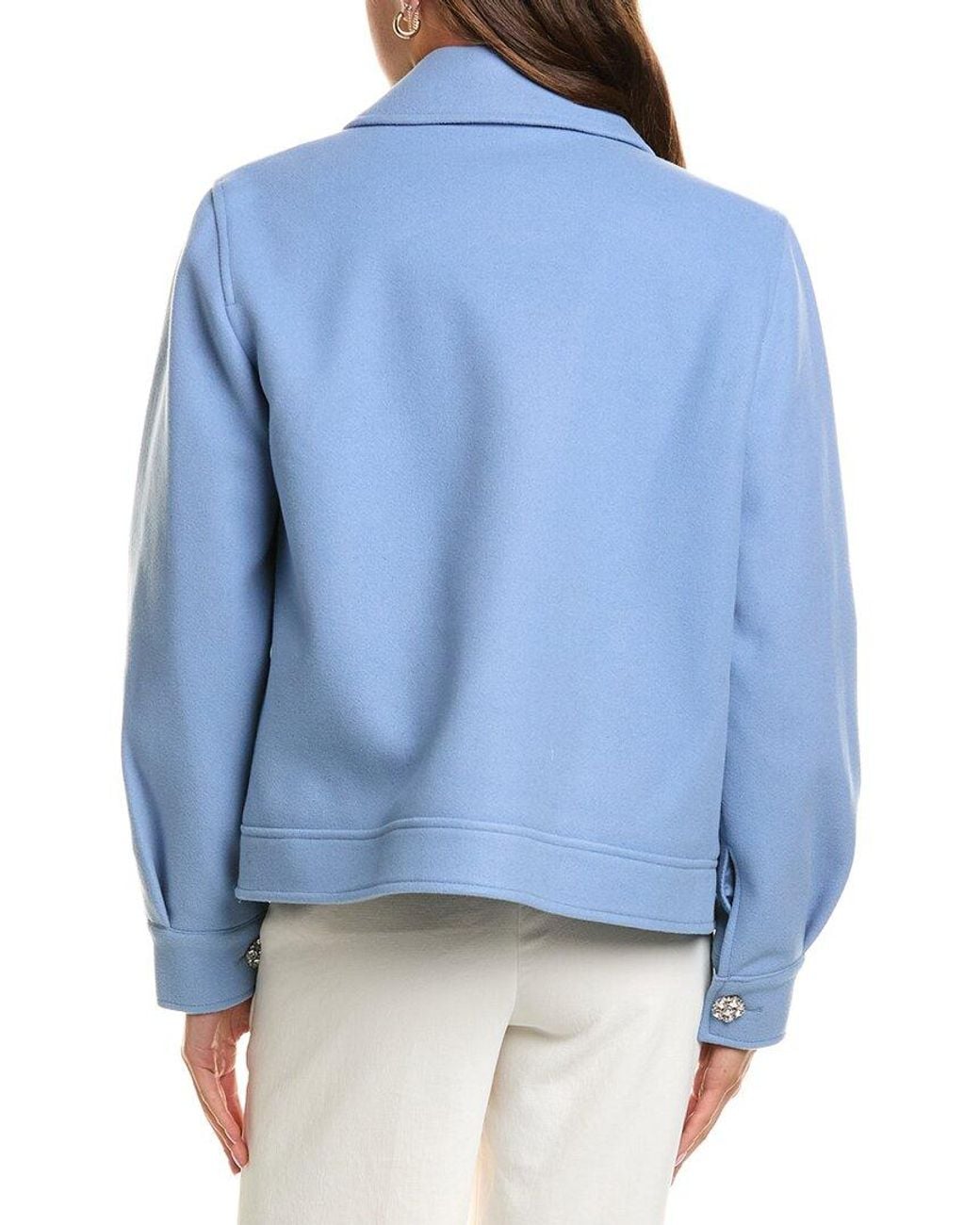 Cece Blue Jewel Buttons Short Jacket