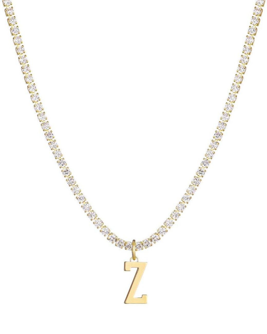 Adornia Metallic 14K Plated Diamond Initial Charm Necklace