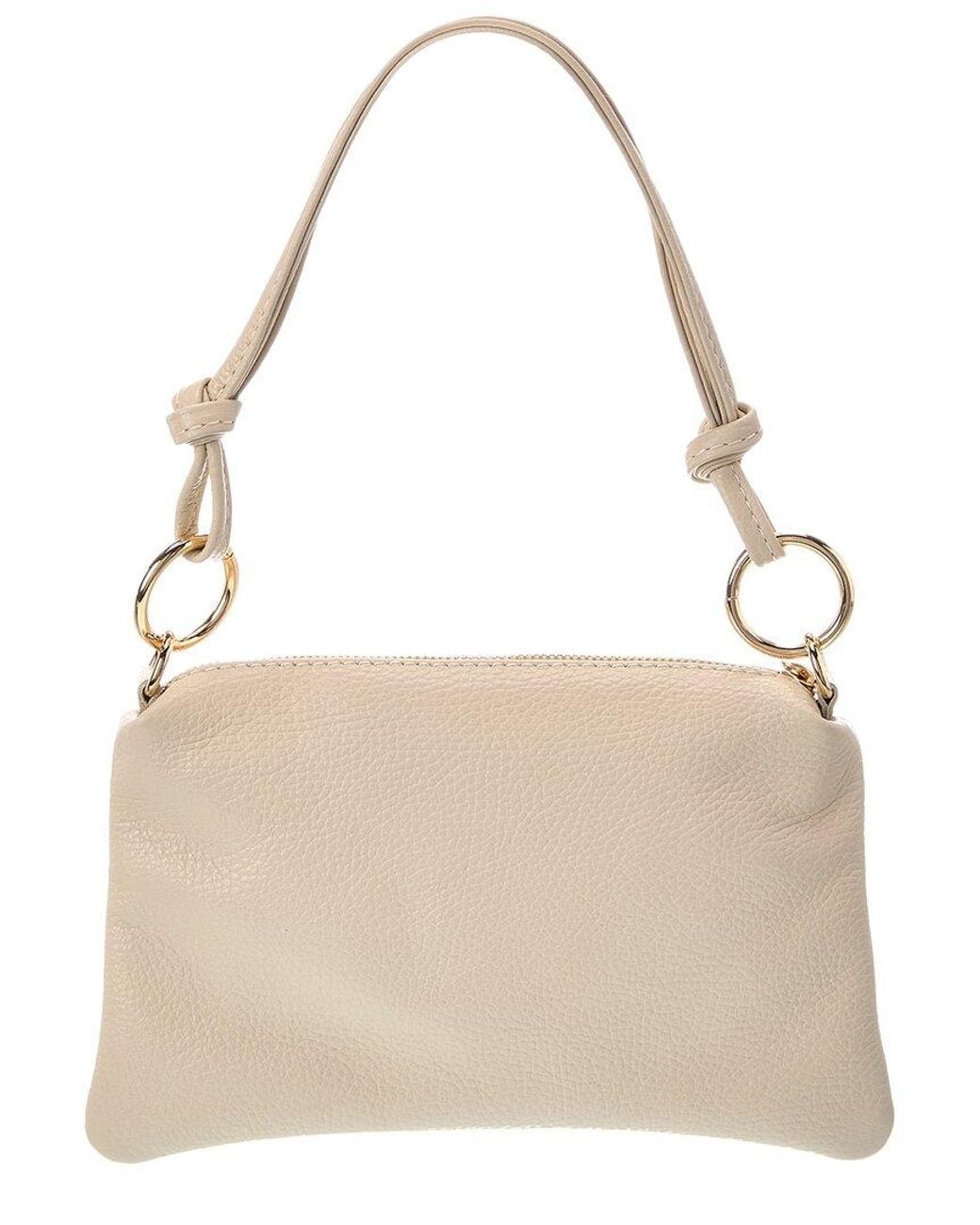 Italian Leather Natural Elin Leather Top Handle Bag