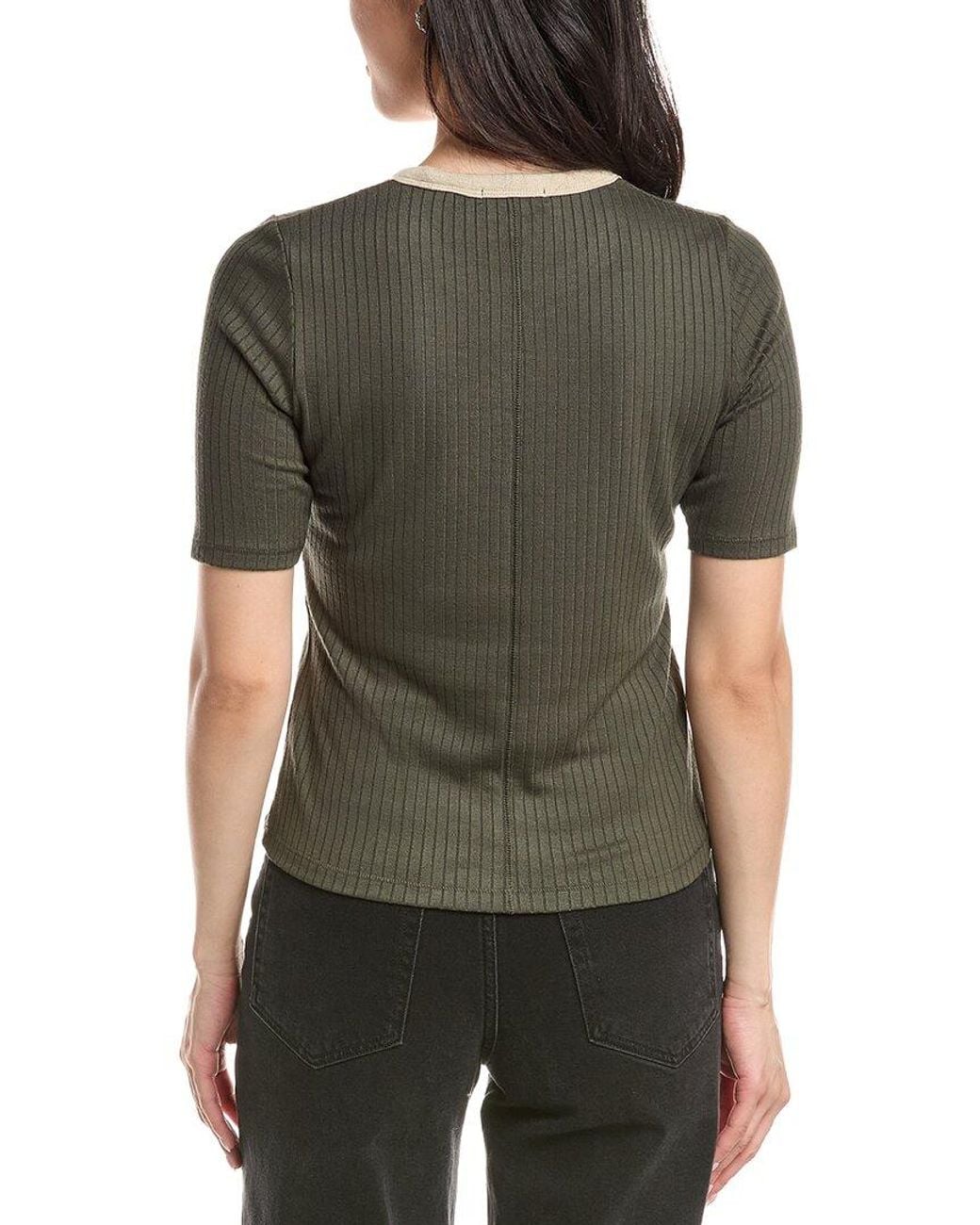 Rag & Bone Black The Knit Contrast Ringer T-Shirt