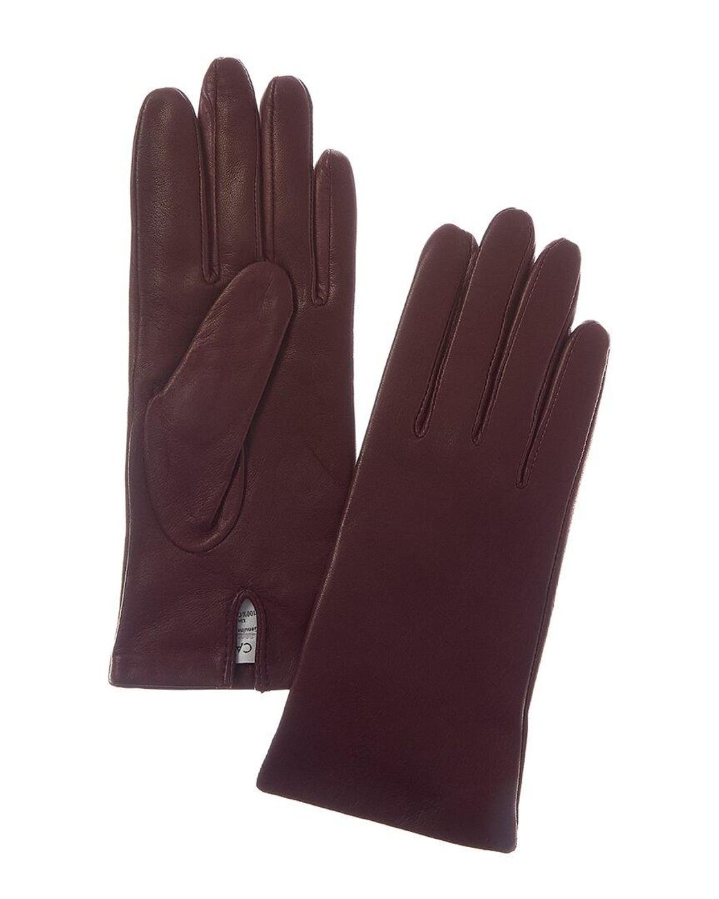 Sofiacashmere Purple Sofiacashmere Classic Cashmere-Lined Nappa Leather Gloves