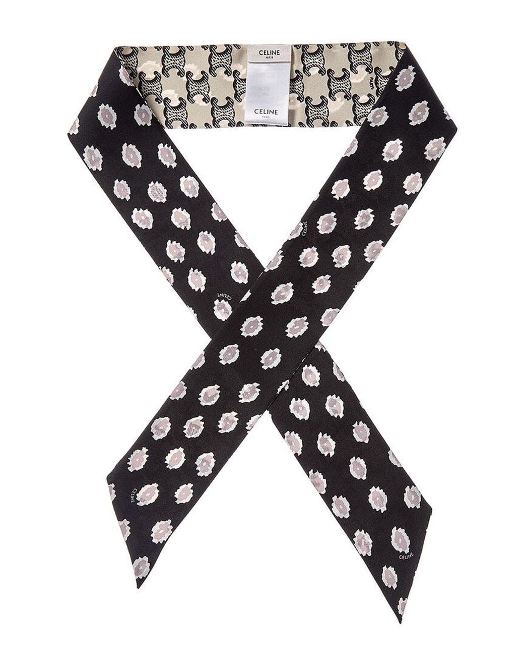 Céline Black Bobo Silk Scarf