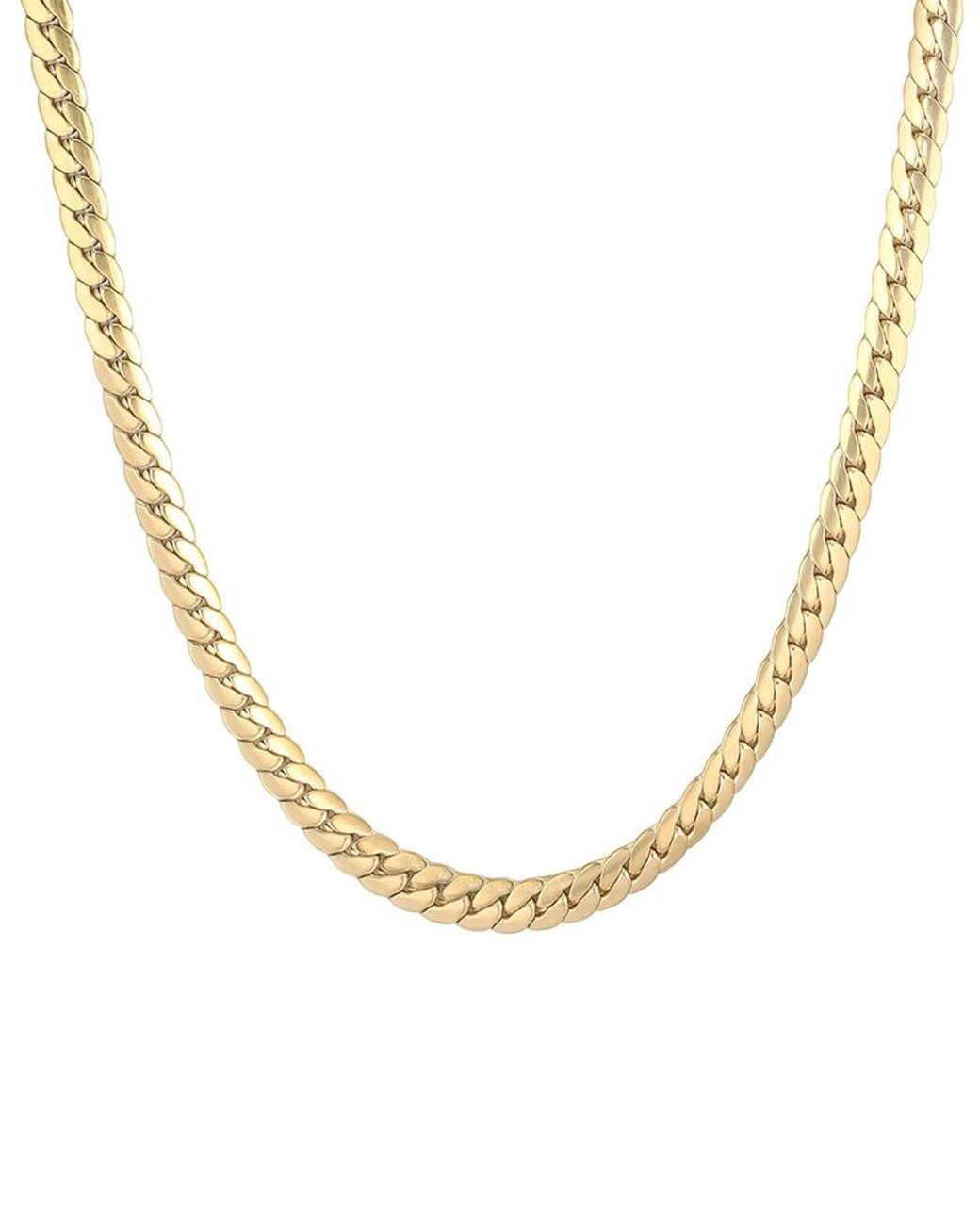 Adornia Metallic Tarnish Resistant 18K Plated Flat Curb Chain Necklace