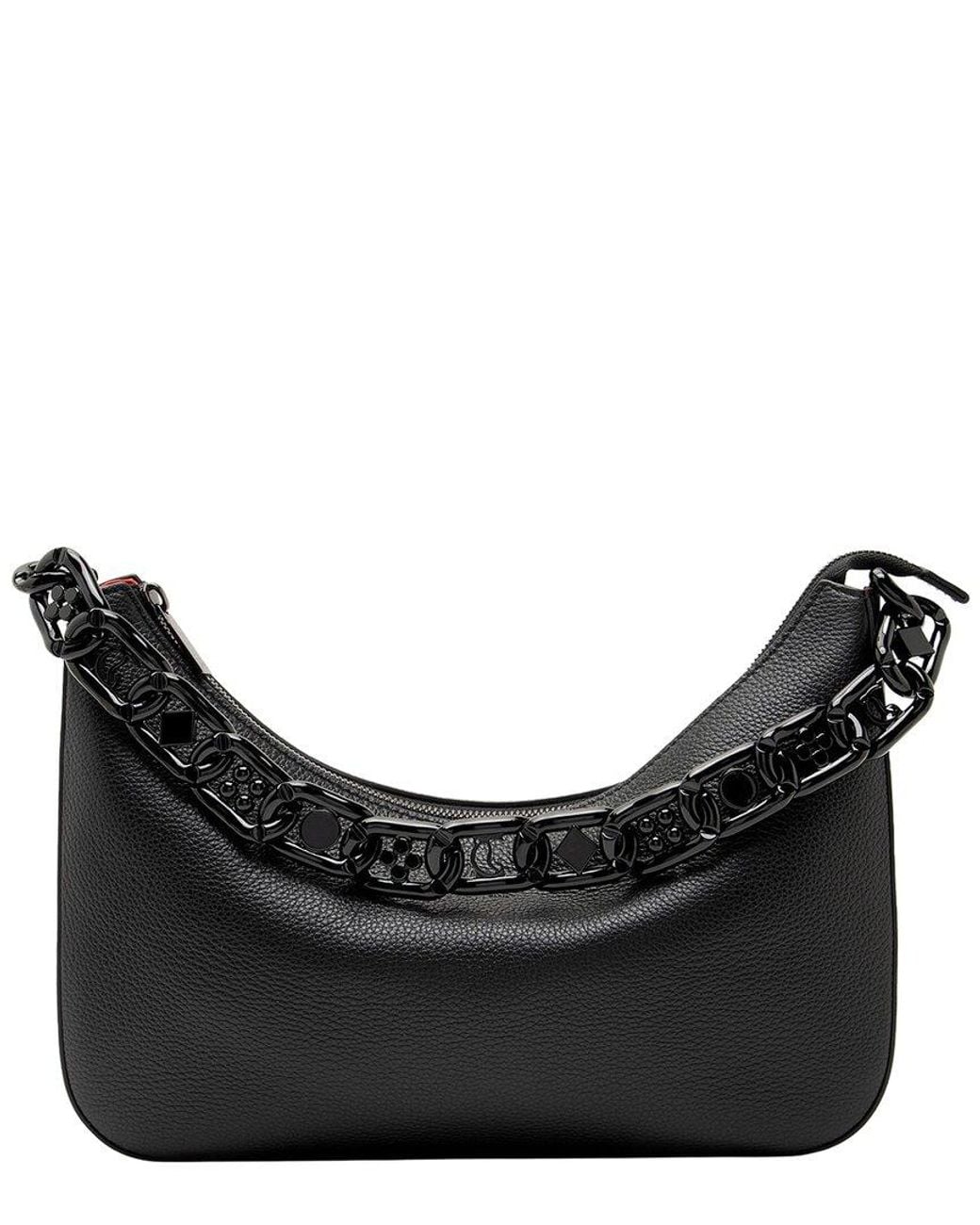 Christian Louboutin Black Leather Loubila Chain Shoulder Bag (authentic Pre- Loved)