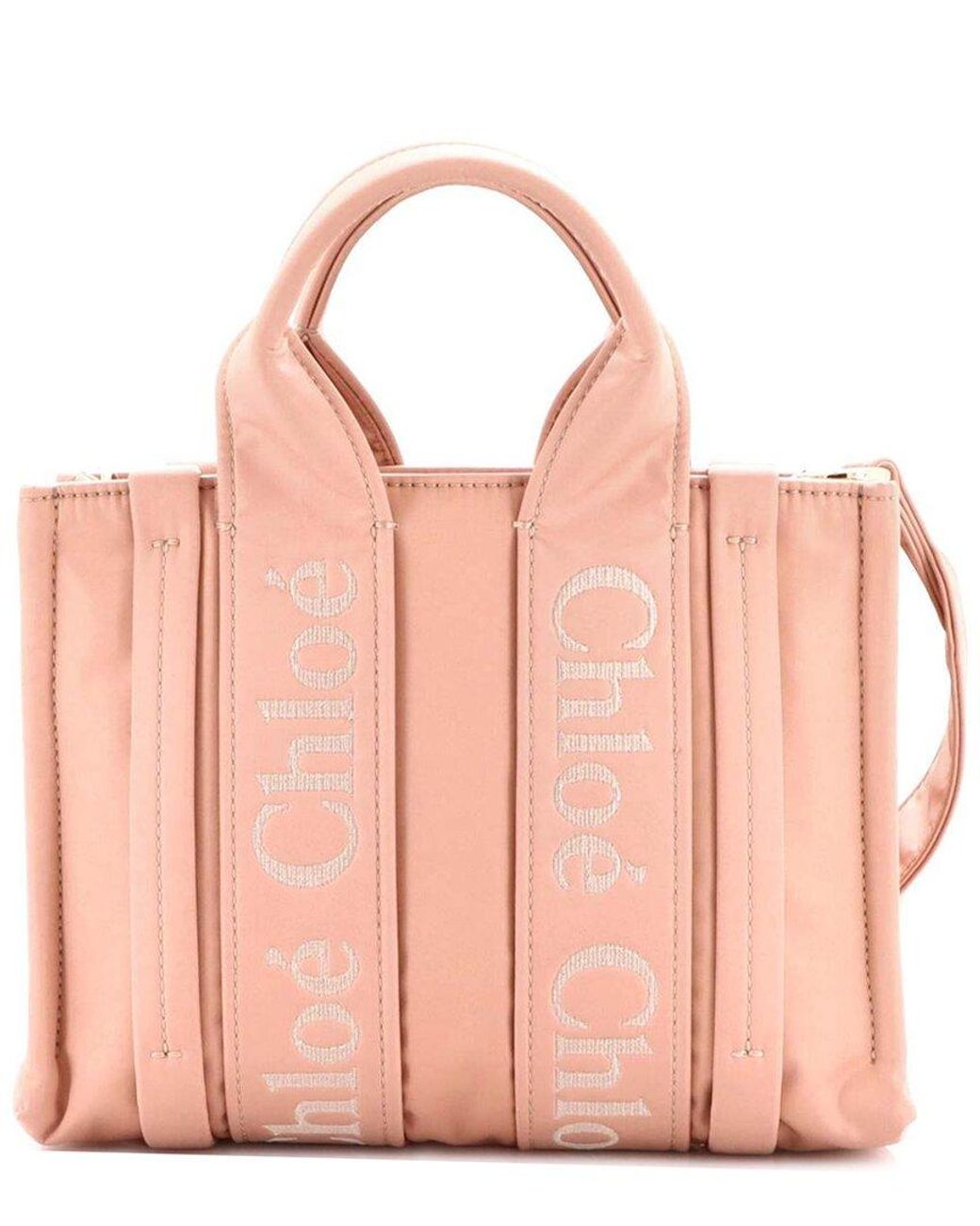 Chloé Pink Nylon Woody Convertible Tote Small (authentic Pre-loved)