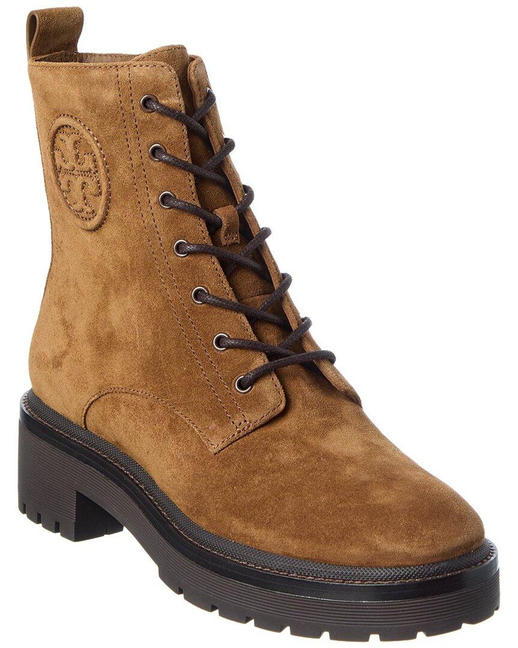 Tory Burch Brown Miller Lug Sole Suede Bootie