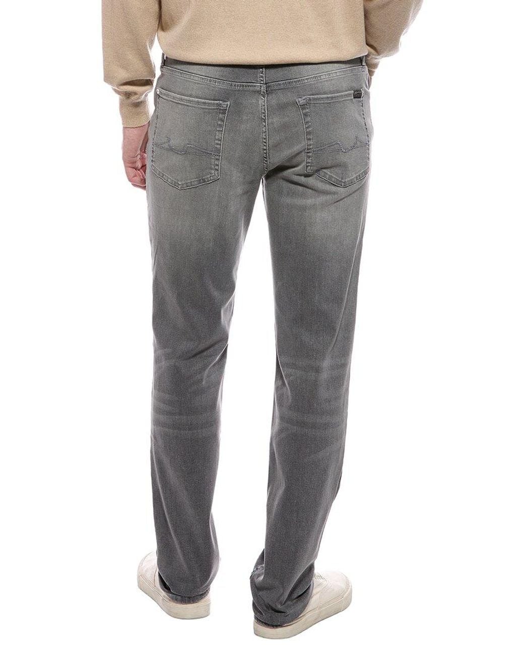 7 For All Mankind Gray Slimmy Bercy Slim Straight Jean for men