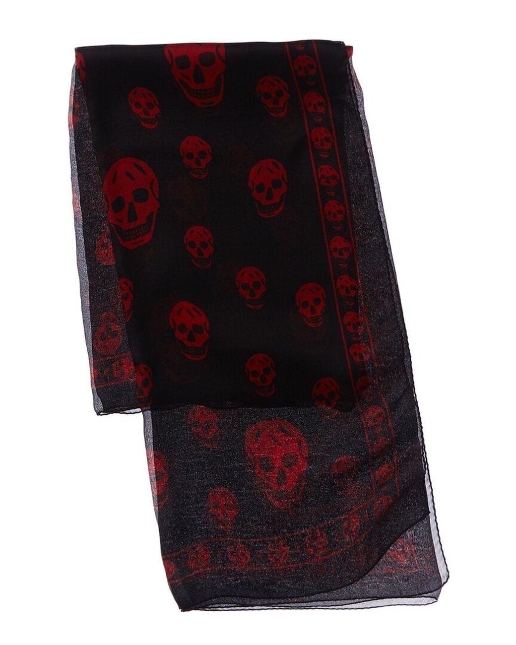 McQueen Purple Silk Scarf for men