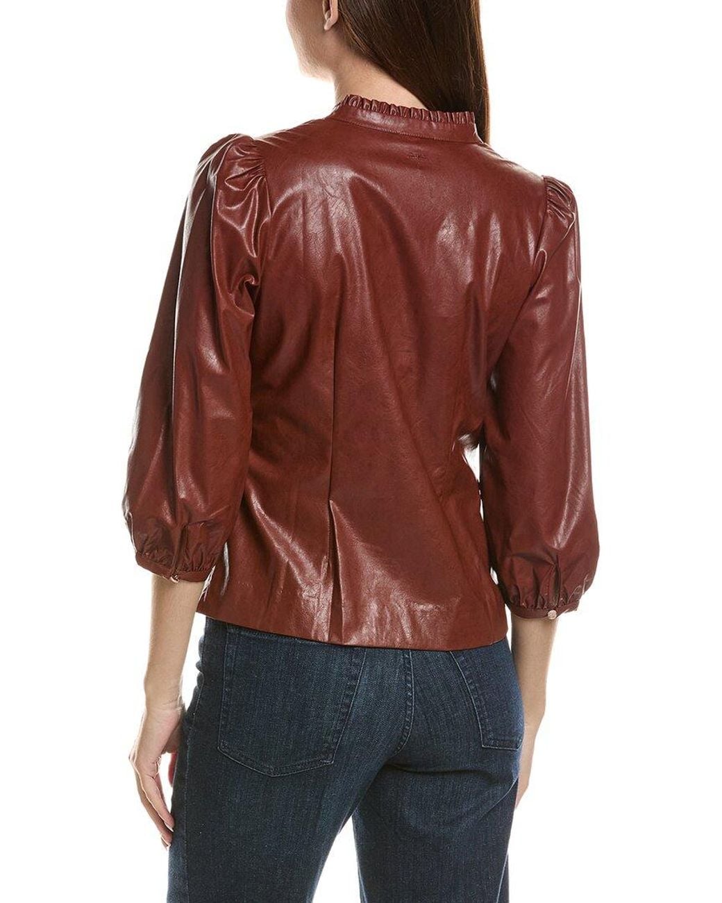 tyler boe Red Penny Vegan Leather Top