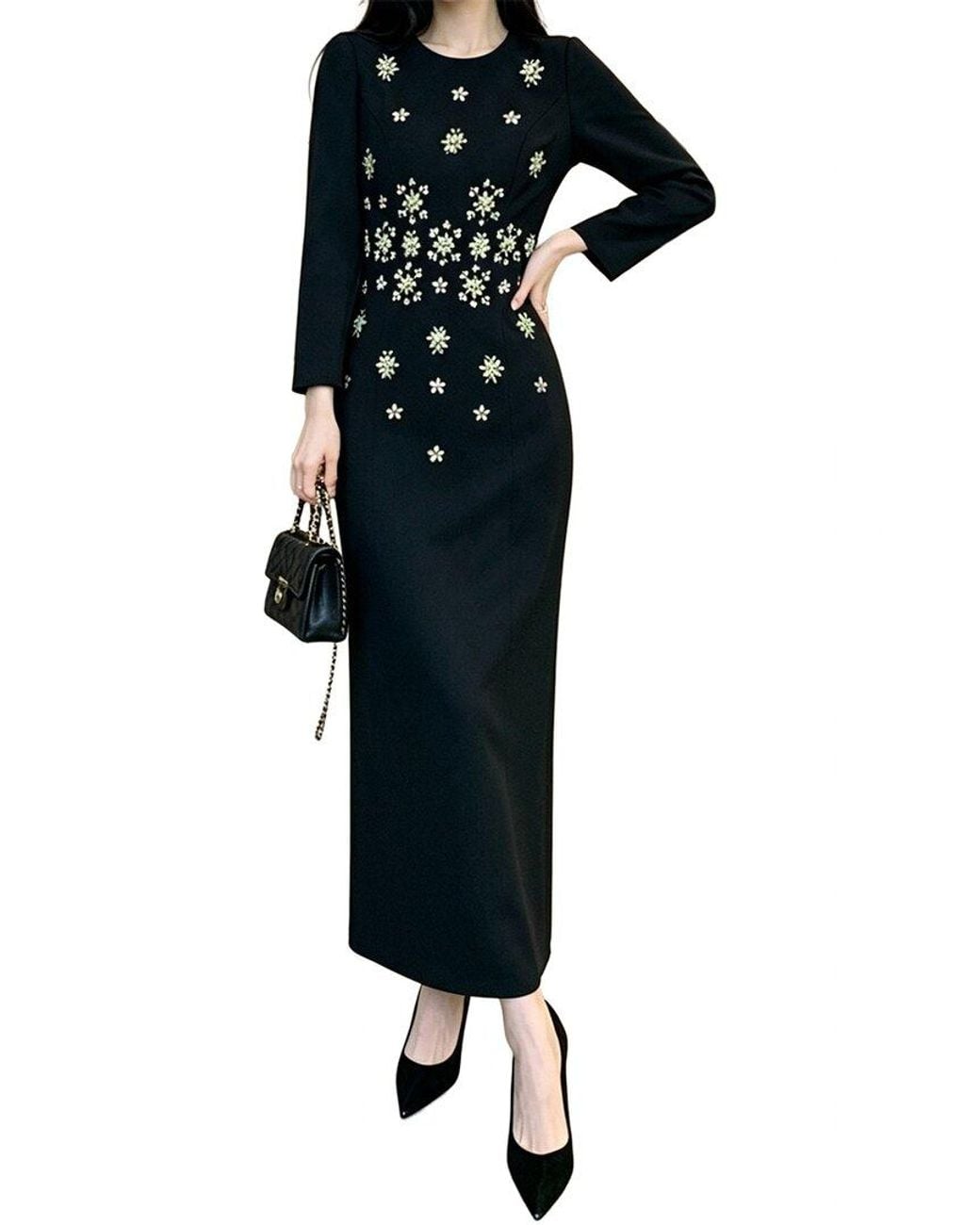 BRC By BURRYCO Black Embellished Maxi Dress