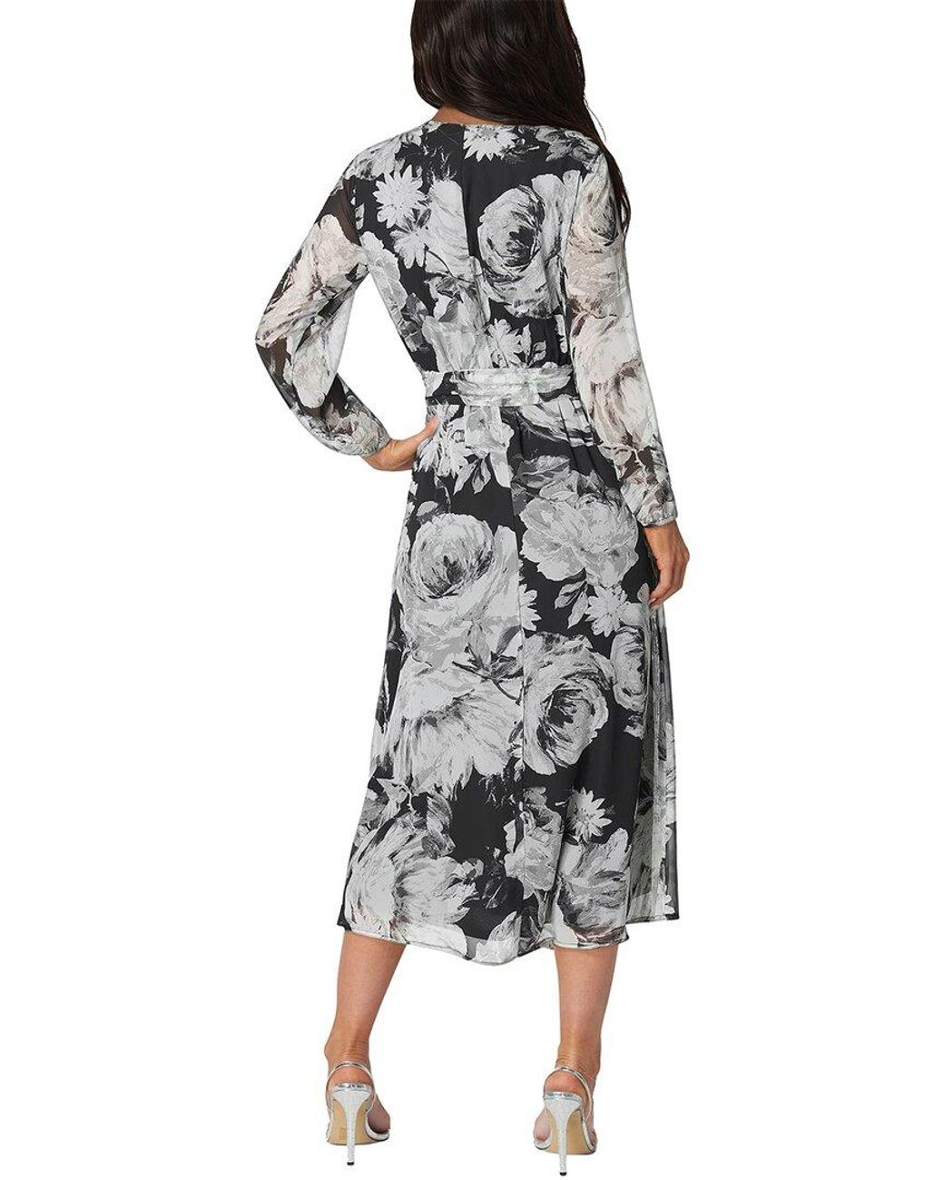 Bebe White Print Wrap Midi Dress