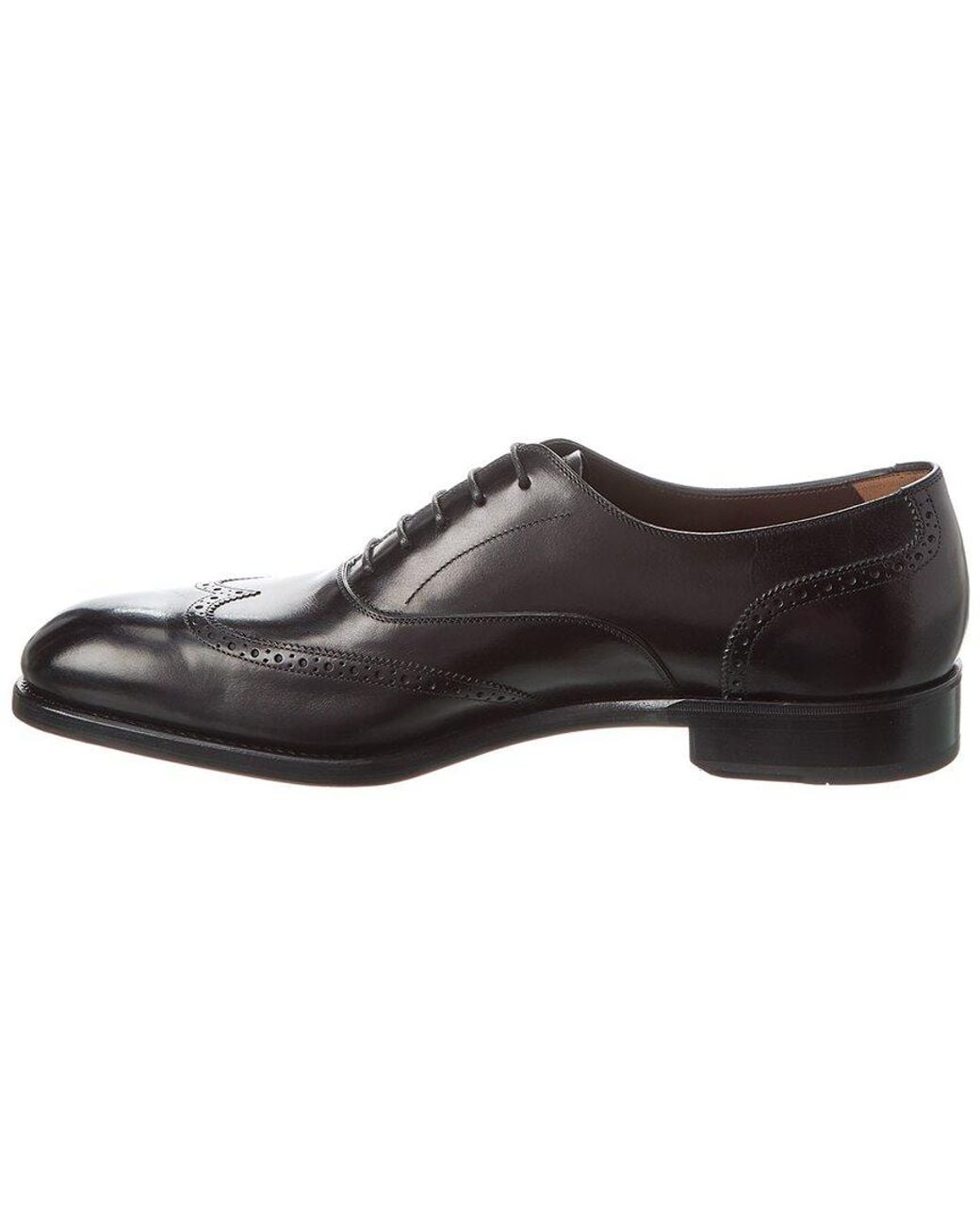 Ferragamo Black Leather Dress Shoe for men