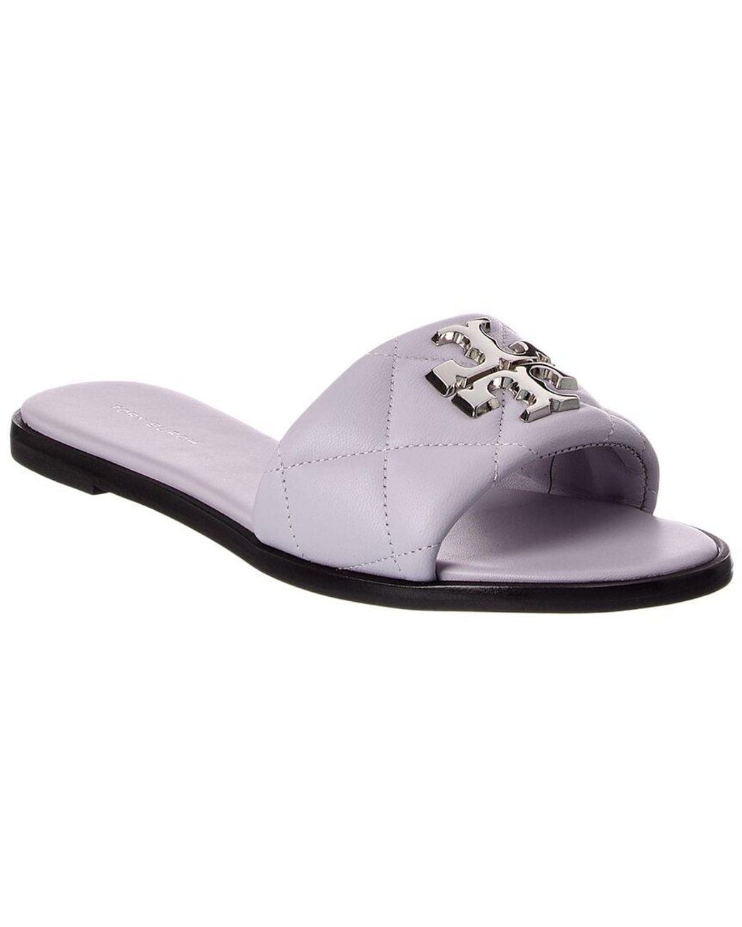 Tory Burch White Everly Leather Slide