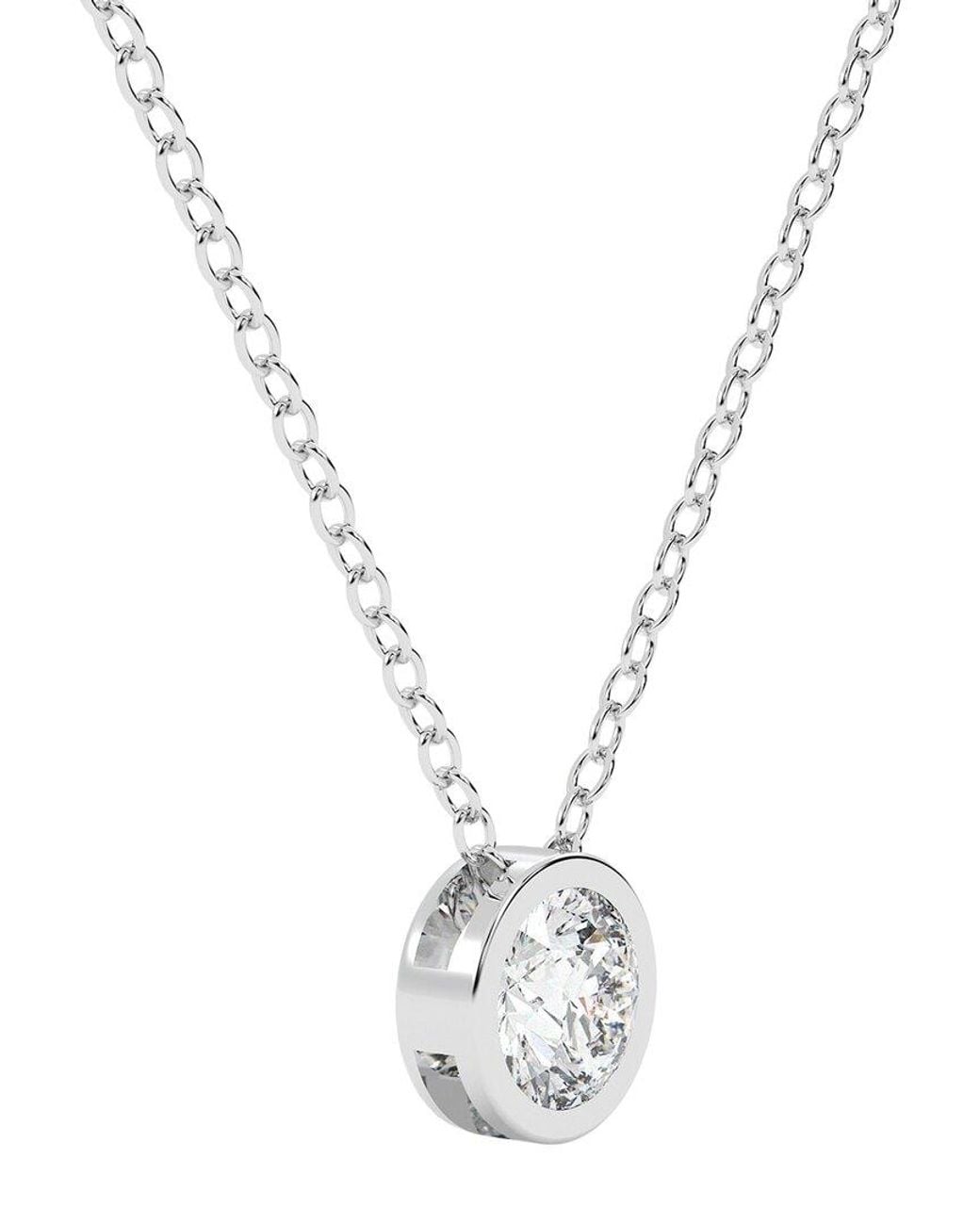 Diamond Select Cuts Metallic 14K 0.75 Ct. Tw. Diamond Pendant Necklace