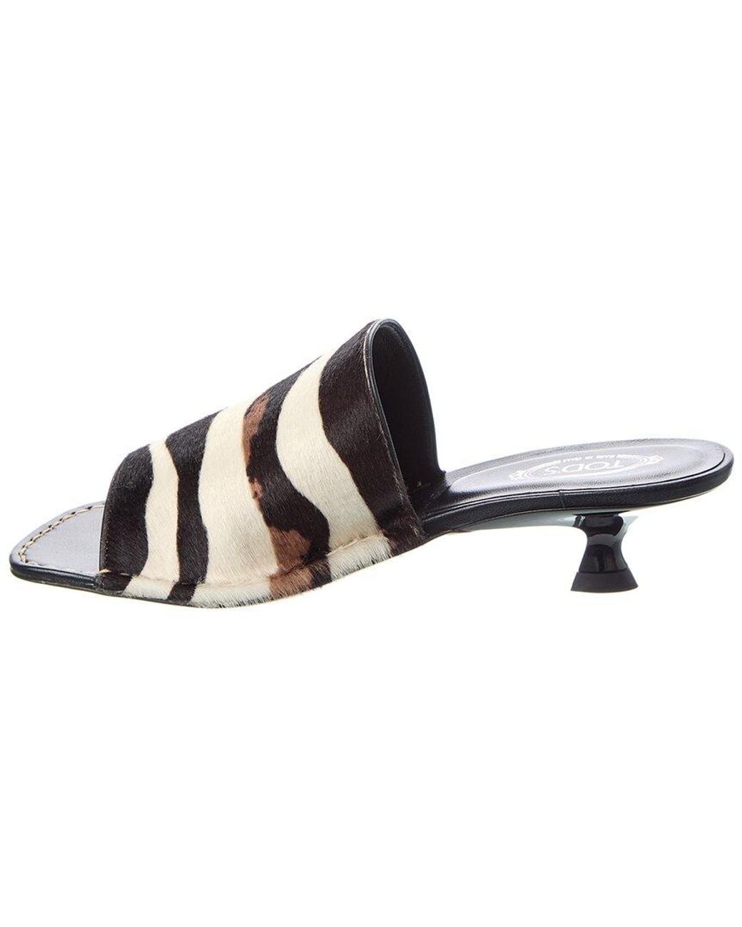Tod's Black Haircalf Sandal