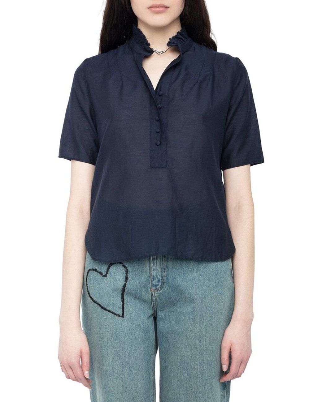 Zadig & Voltaire Blue Topher Tomboy Top