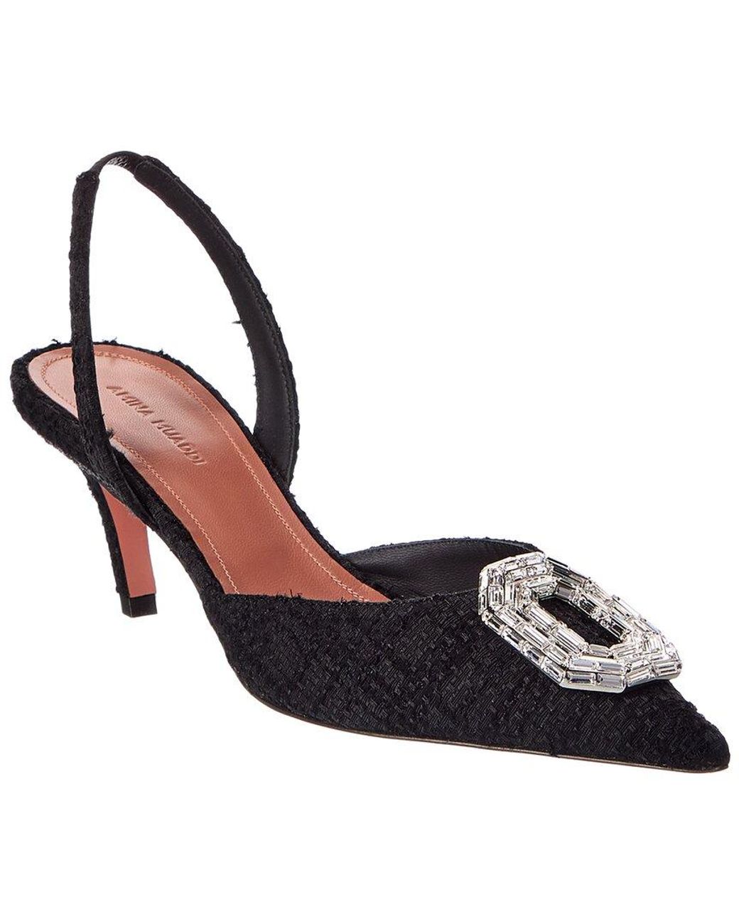 AMINA MUADDI Pink Camelia Tweed Slingback Pump