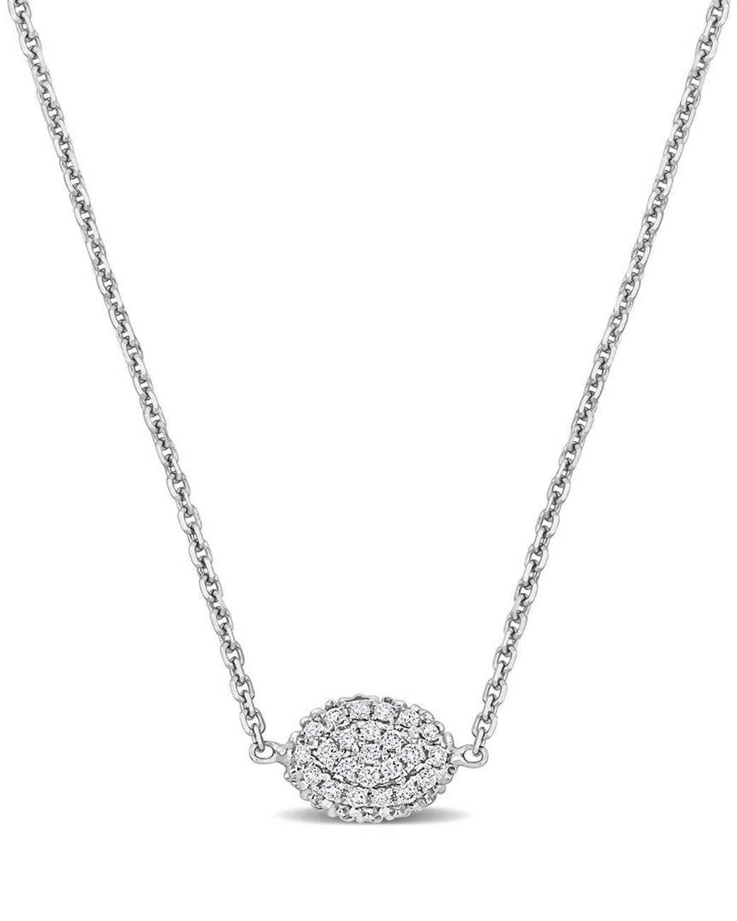 Diamond Select Cuts Metallic 14K 0.23 Ct. Tw. Diamond Cluster Necklace