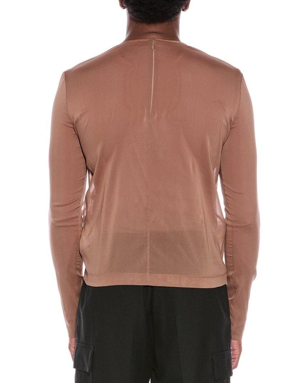 Valentino Red Sheer Silk-Blend T-Shirt for men