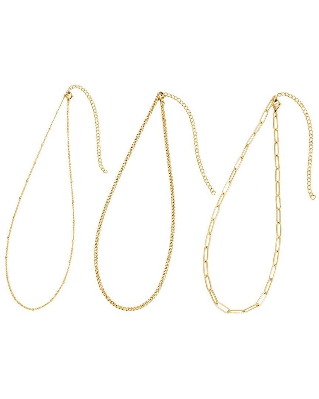 Adornia Metallic 18K Plated Stainless Steel Tarnish-Resistant Necklace Set