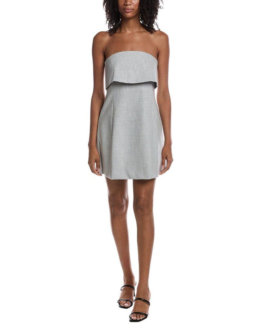 REMAIN STUDIO Gray Strapless Suiting Mini Dress