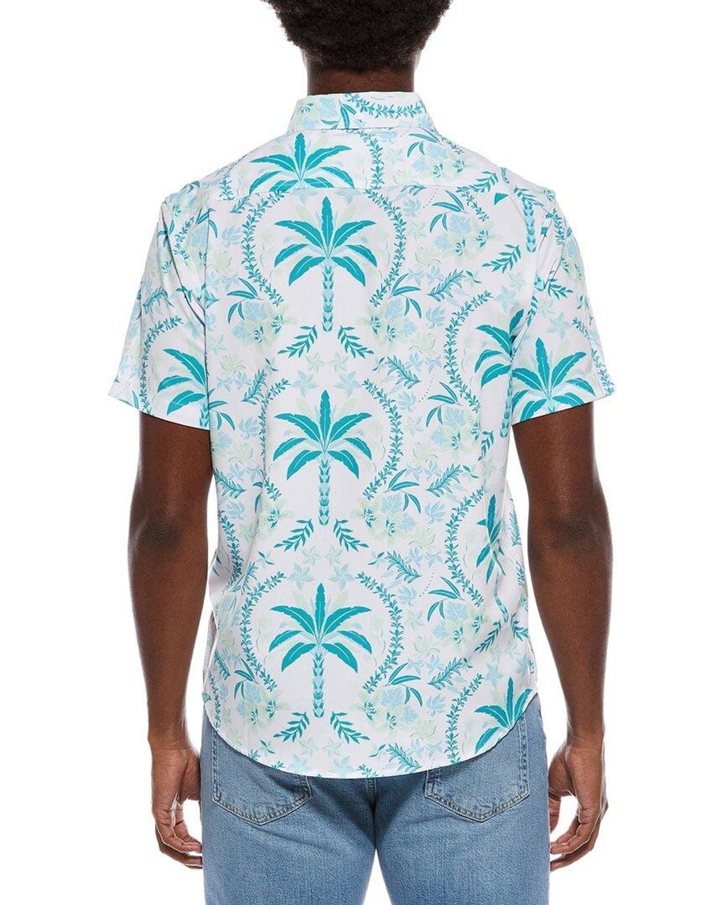 Vintage Summer Blue Printed Shirt for men
