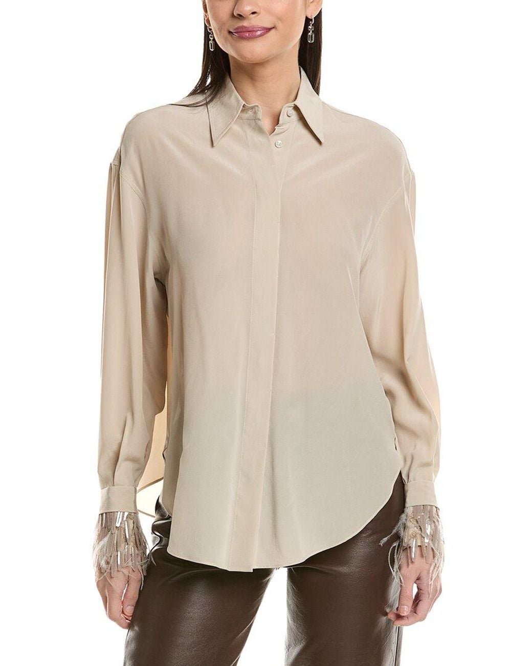 Brunello Cucinelli Natural Silk Blouse