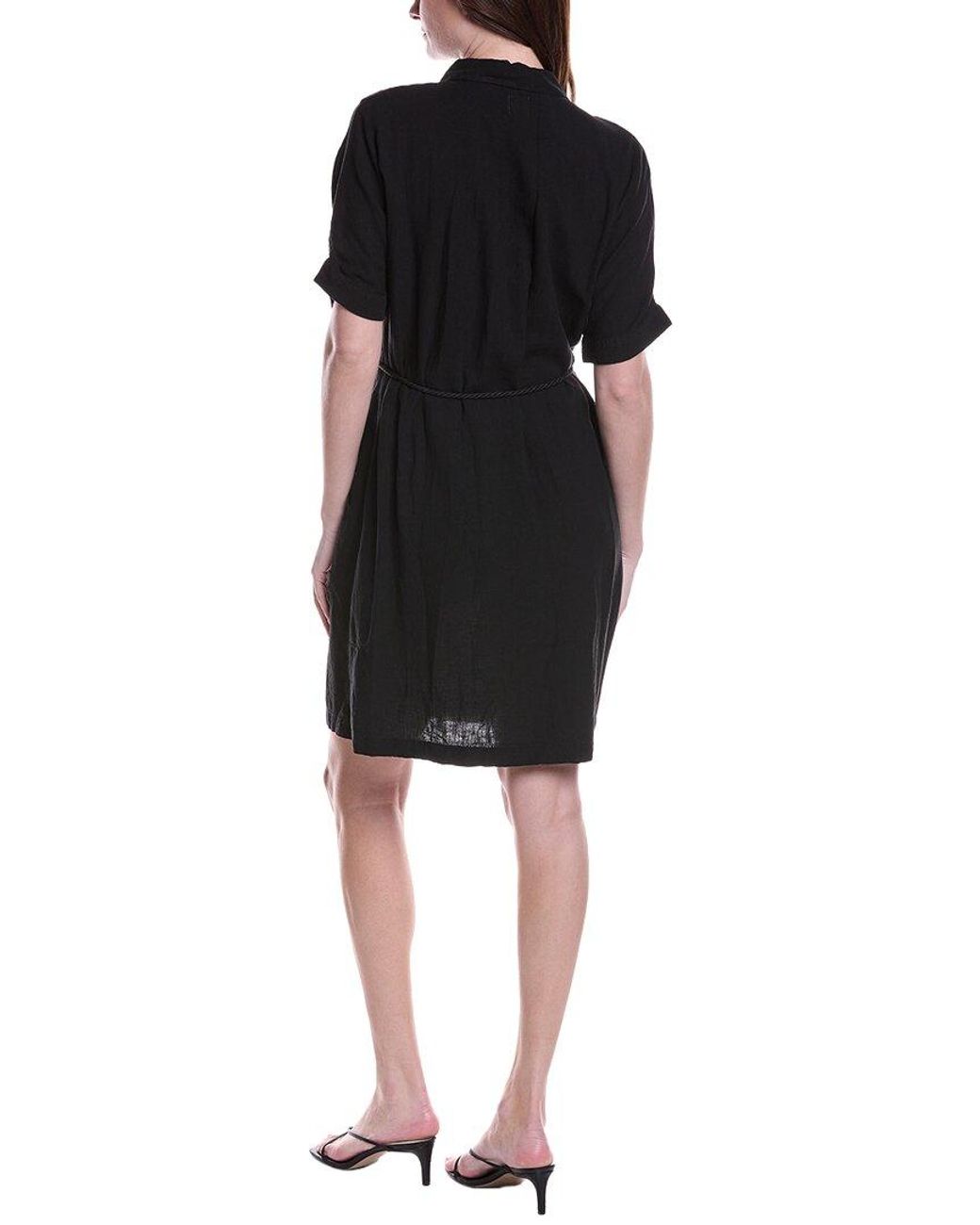 NIC+ZOE Black Rumba Linen-Blend Mini Dress