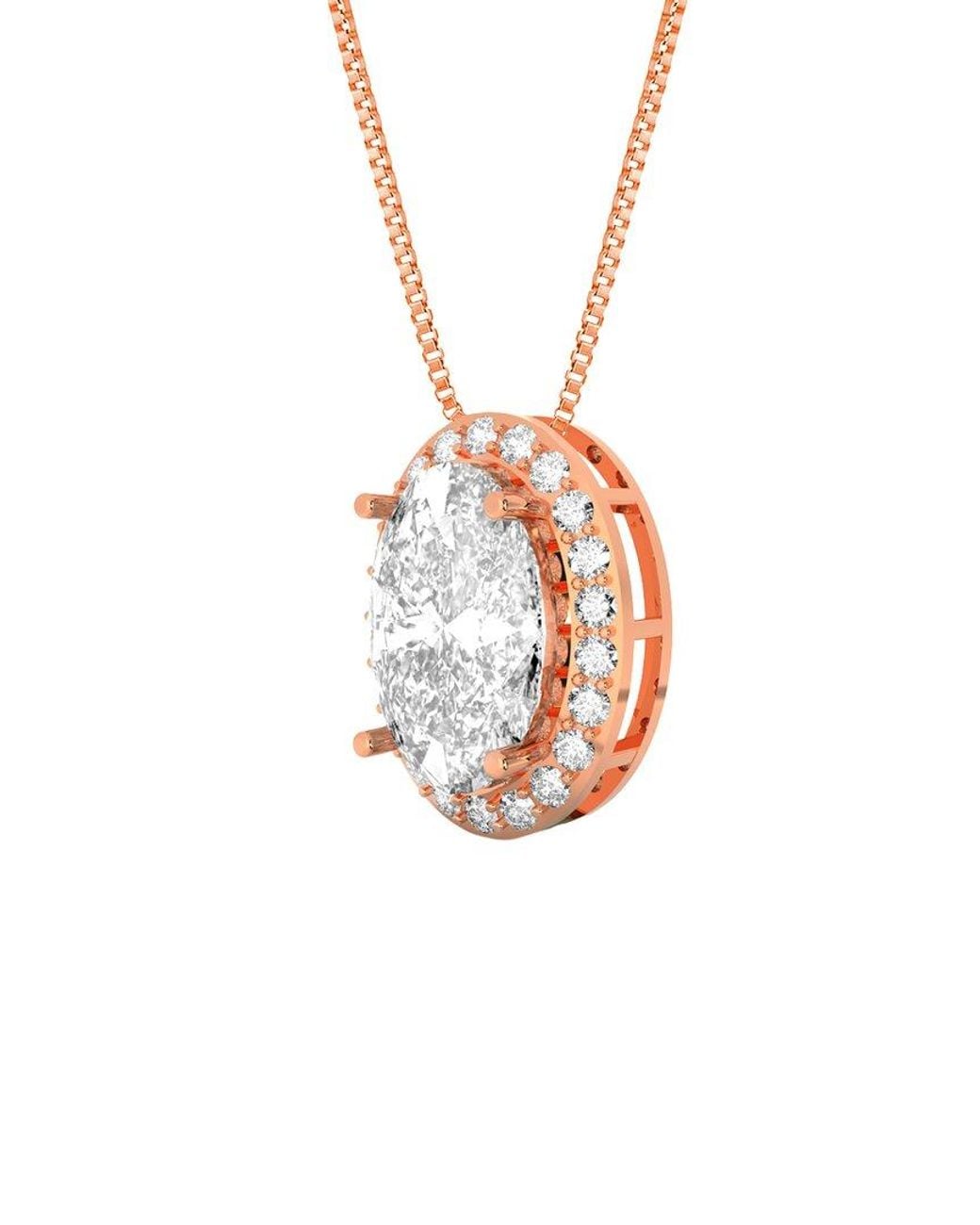 Amairah White 14K Rose 5.00 Ct. Tw. Lab-Grown Diamond Pendant Necklace