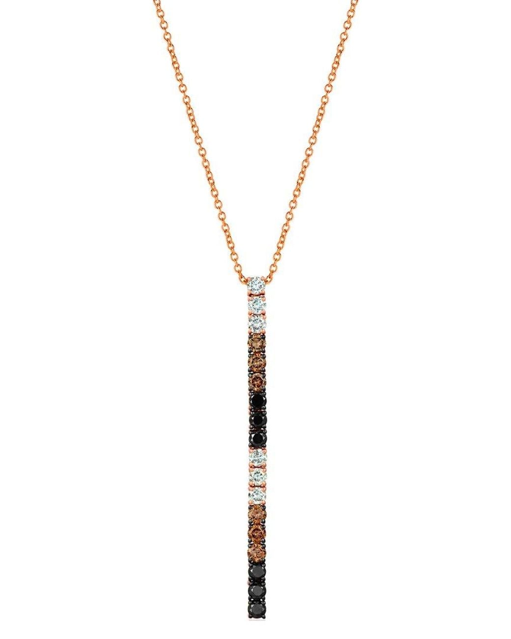 Le Vian Metallic Le Vian Chocolate Layer Cake 14K Rose 1.00 Ct. Tw. Diamond Pendant Necklace