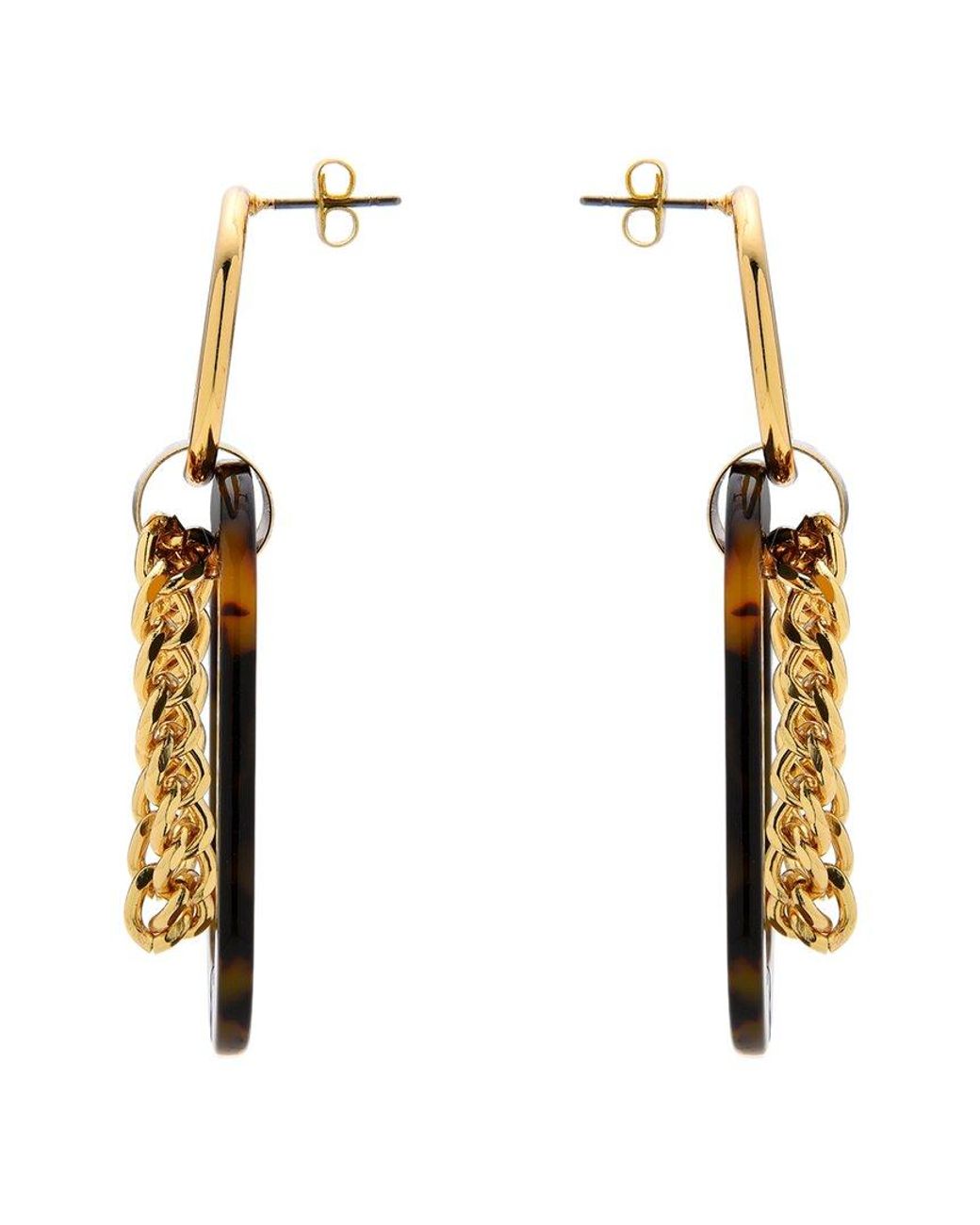 Eye Candy LA Metallic Lea Square Chain Drop Earrings