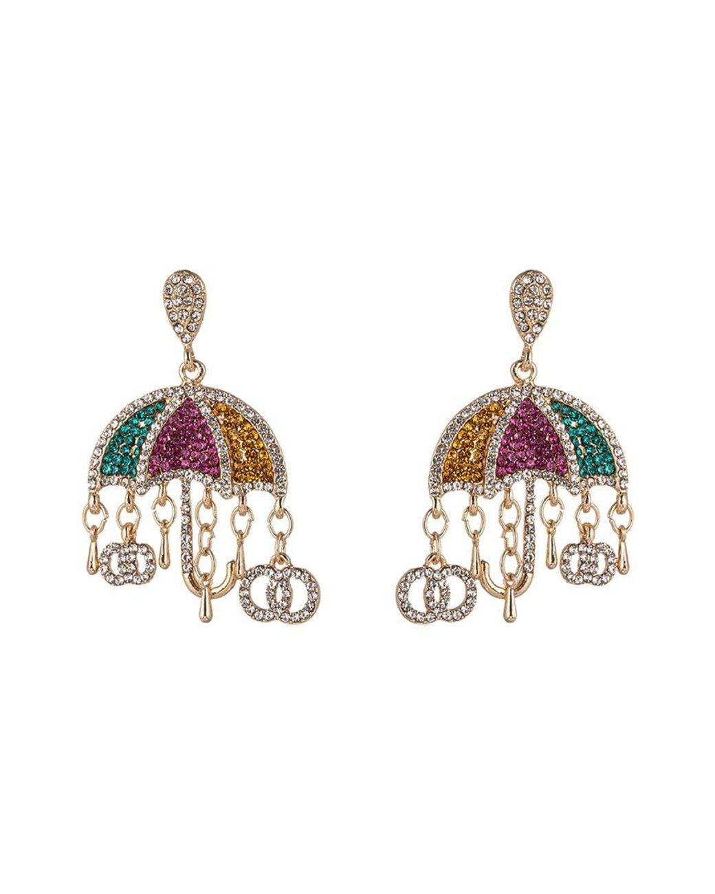Eye Candy LA Multicolor The Luxe Collection Cz Under My Umbrella Earrings