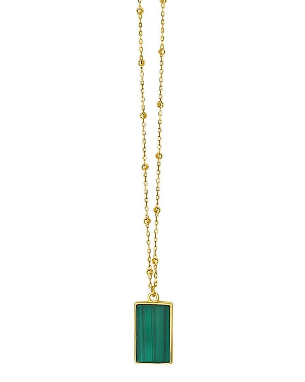 Italian Gold Multicolor 14K Malachite Necklace