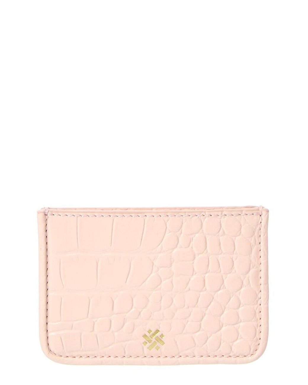 PAMELA MUNSON Pink Signature Calfskin Card Case