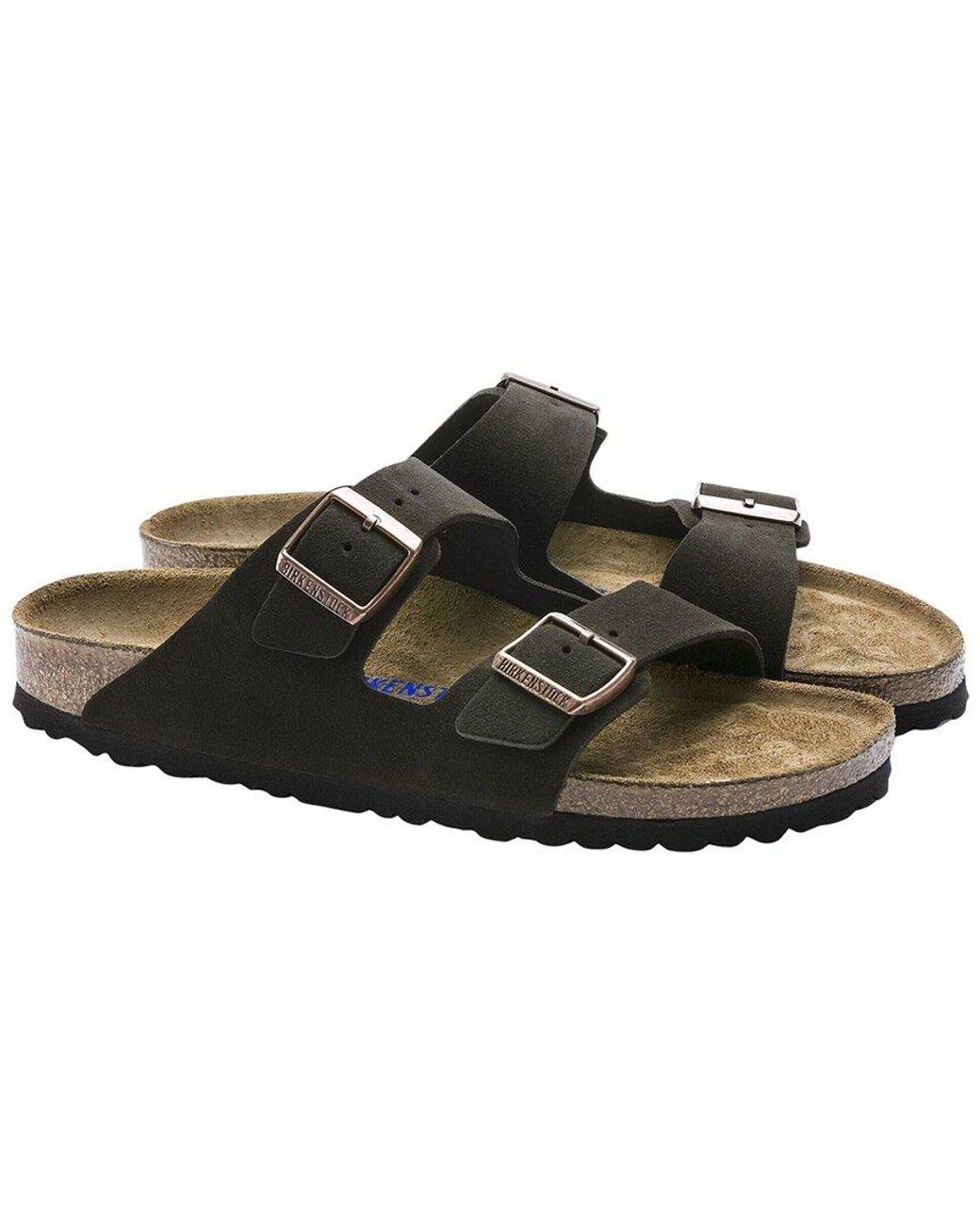 Birkenstock Brown Arizona Soft Footbed Narrow Width Suede Sandal